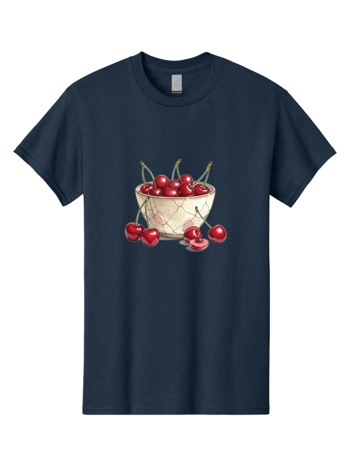 Cracked-Bowl-Cherries-1 Men'S Graphic Tee, 100% Cotton, Comfortable Casual Summer Wear, Machine Washable, Vintage Camera, Old Camera, Antique Camera, Black Camera, Classic Photography, Photography Equipment, Nostalgic Device, Film Camera, Bah826