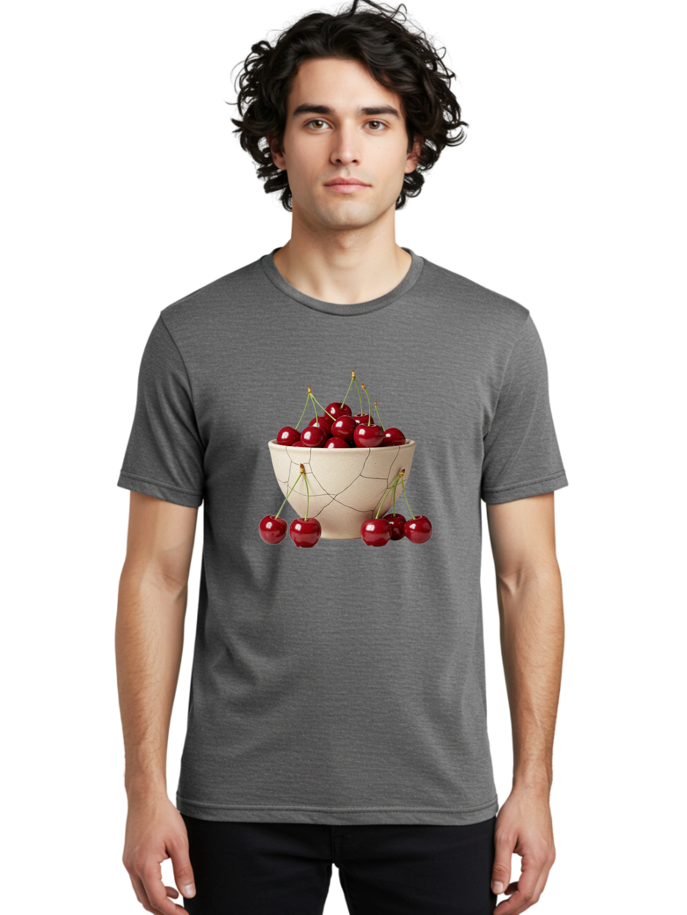 Cracked-Bowl-Cherries Men'S Graphic Tee, 100% Cotton, Comfortable Casual Summer Wear, Machine Washable, Vintage Camera, Old Camera, Antique Camera, Black Camera, Classic Photography, Photography Equipment, Nostalgic Device, Film Camera, Bah827
