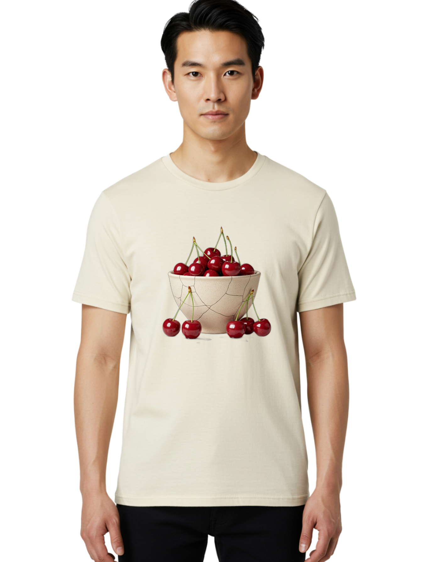 Cracked-Bowl-Cherries Men'S Graphic Tee, 100% Cotton, Comfortable Casual Summer Wear, Machine Washable, Vintage Camera, Old Camera, Antique Camera, Black Camera, Classic Photography, Photography Equipment, Nostalgic Device, Film Camera, Bah827