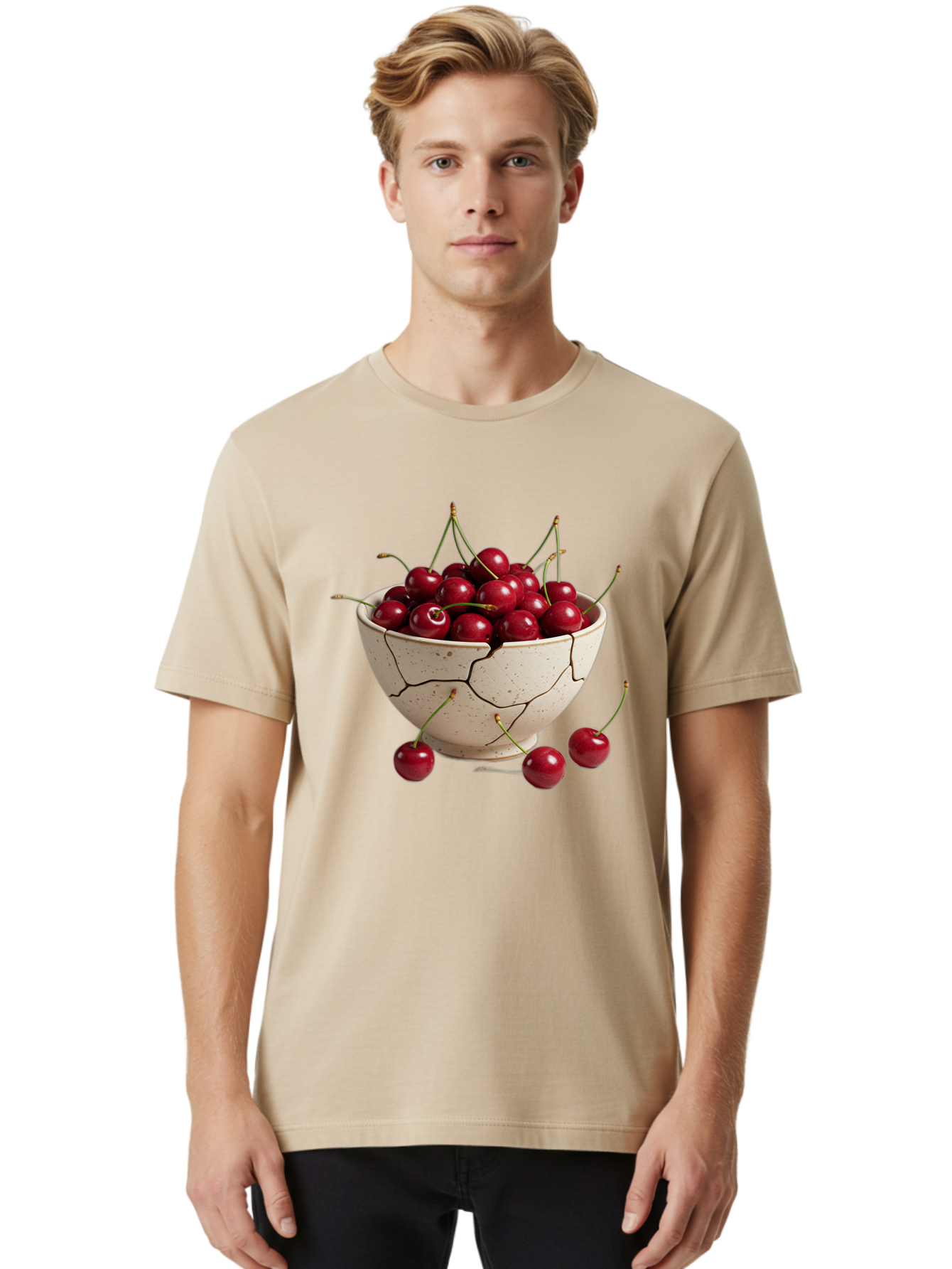 Cracked-Bowl-Of-Cherries Men'S Graphic Tee, 100% Cotton, Comfortable Casual Summer Wear, Machine Washable, Vintage Camera, Old Camera, Antique Camera, Black Camera, Classic Photography, Photography Equipment, Nostalgic Device, Film Camera, Bah828