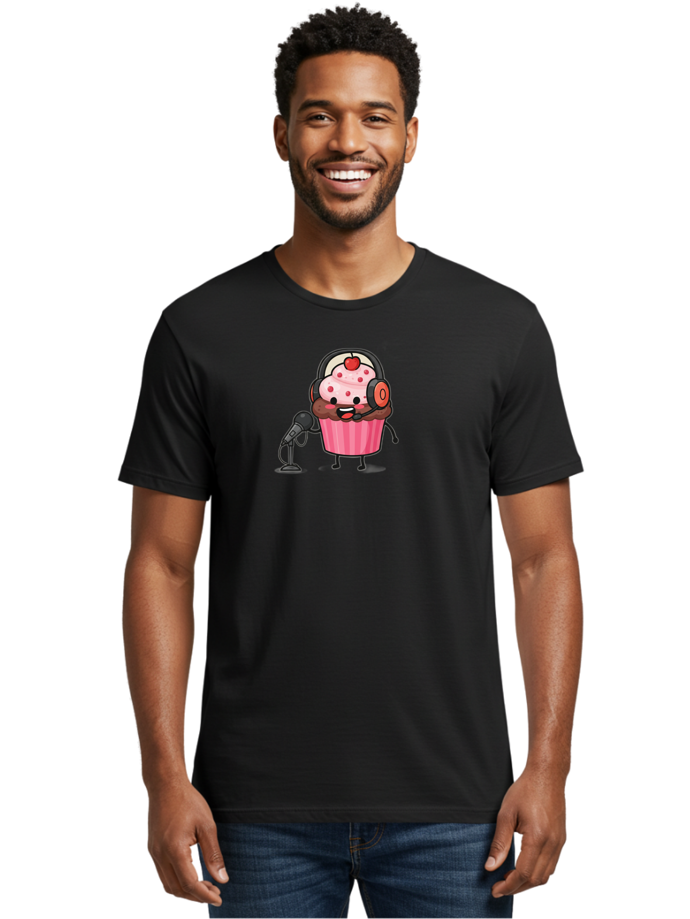 Cupcake-3 Men'S Graphic Tee, 100% Cotton, Comfortable Casual Summer Wear, Machine Washable, Vintage Camera, Old Camera, Antique Camera, Black Camera, Classic Photography, Photography Equipment, Nostalgic Device, Film Camera, Camera Art Bah841