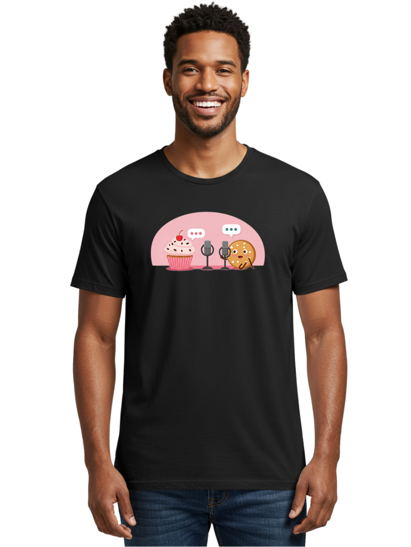 Cupcake-And-Cookie Men'S Graphic Tee, 100% Cotton, Comfortable Casual Summer Wear, Machine Washable, Vintage Camera, Old Camera, Antique Camera, Black Camera, Classic Photography, Photography Equipment, Nostalgic Device, Film Camera, Bah844