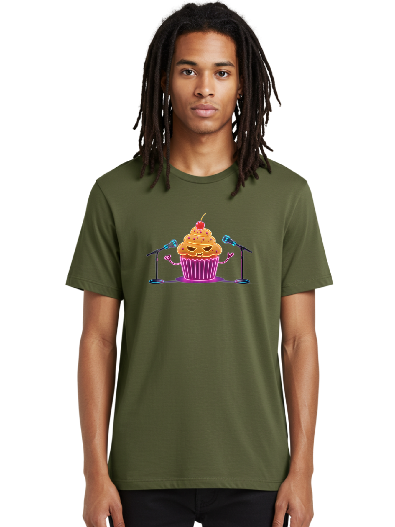 Cupcake-Character Men'S Graphic Tee, 100% Cotton, Comfortable Casual Summer Wear, Machine Washable, Vintage Camera, Old Camera, Antique Camera, Black Camera, Classic Photography, Photography Equipment, Nostalgic Device, Film Camera, Camera Art Bah847