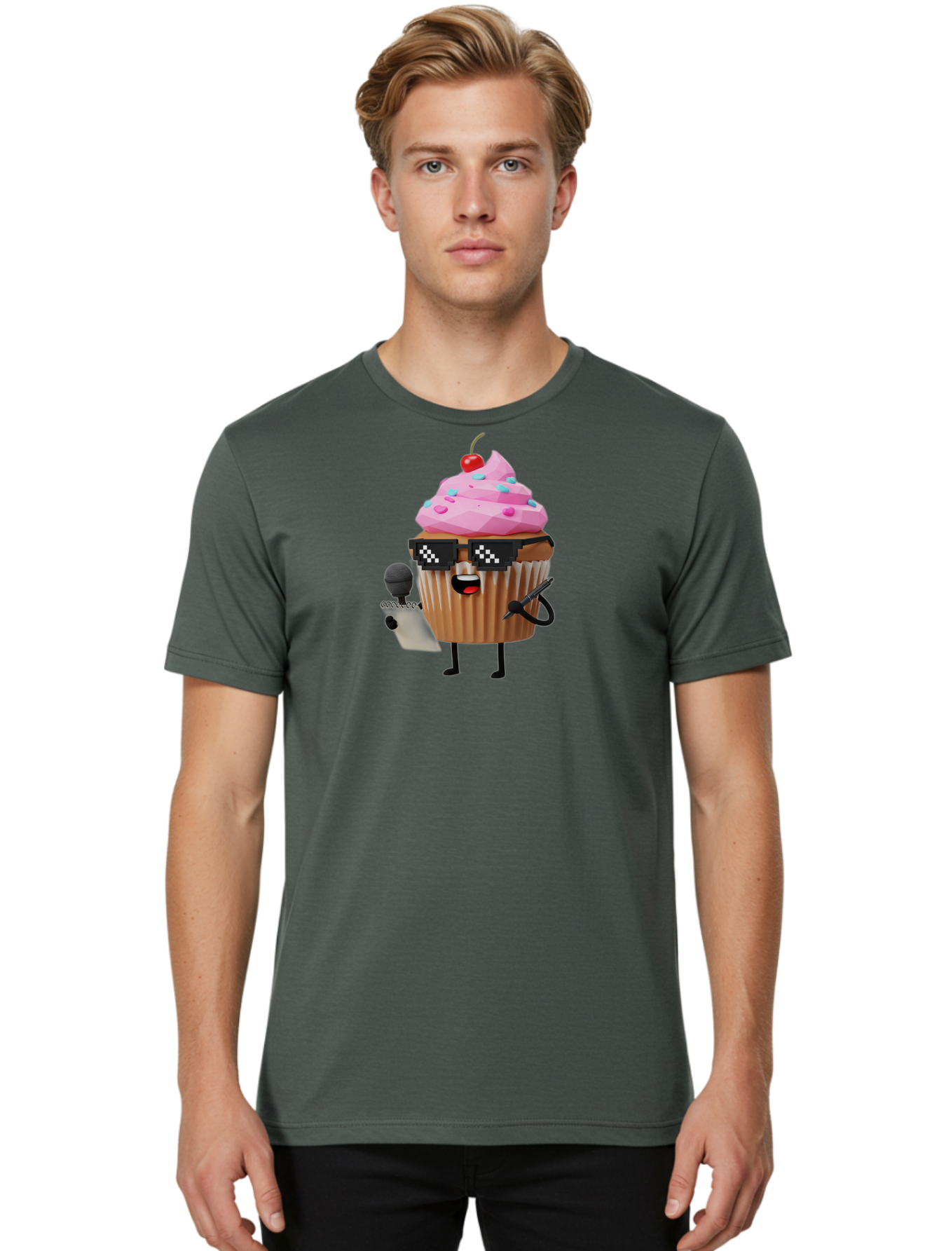 Cupcake-Dj-1 Men'S Graphic Tee, 100% Cotton, Comfortable Casual Summer Wear, Machine Washable, Vintage Camera, Old Camera, Antique Camera, Black Camera, Classic Photography, Photography Equipment, Nostalgic Device, Film Camera, Camera Art Bah851