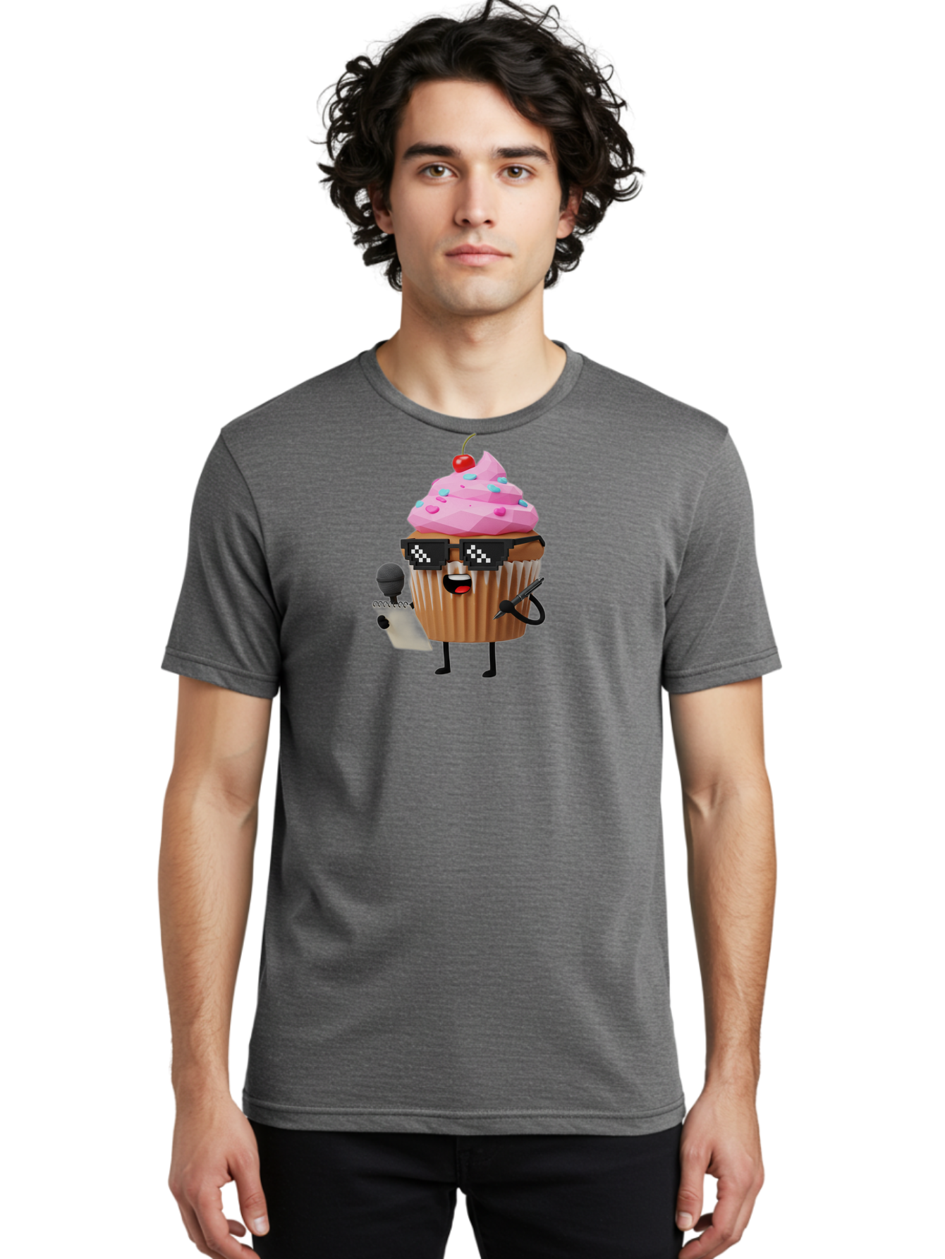 Cupcake-Dj-1 Men'S Graphic Tee, 100% Cotton, Comfortable Casual Summer Wear, Machine Washable, Vintage Camera, Old Camera, Antique Camera, Black Camera, Classic Photography, Photography Equipment, Nostalgic Device, Film Camera, Camera Art Bah851