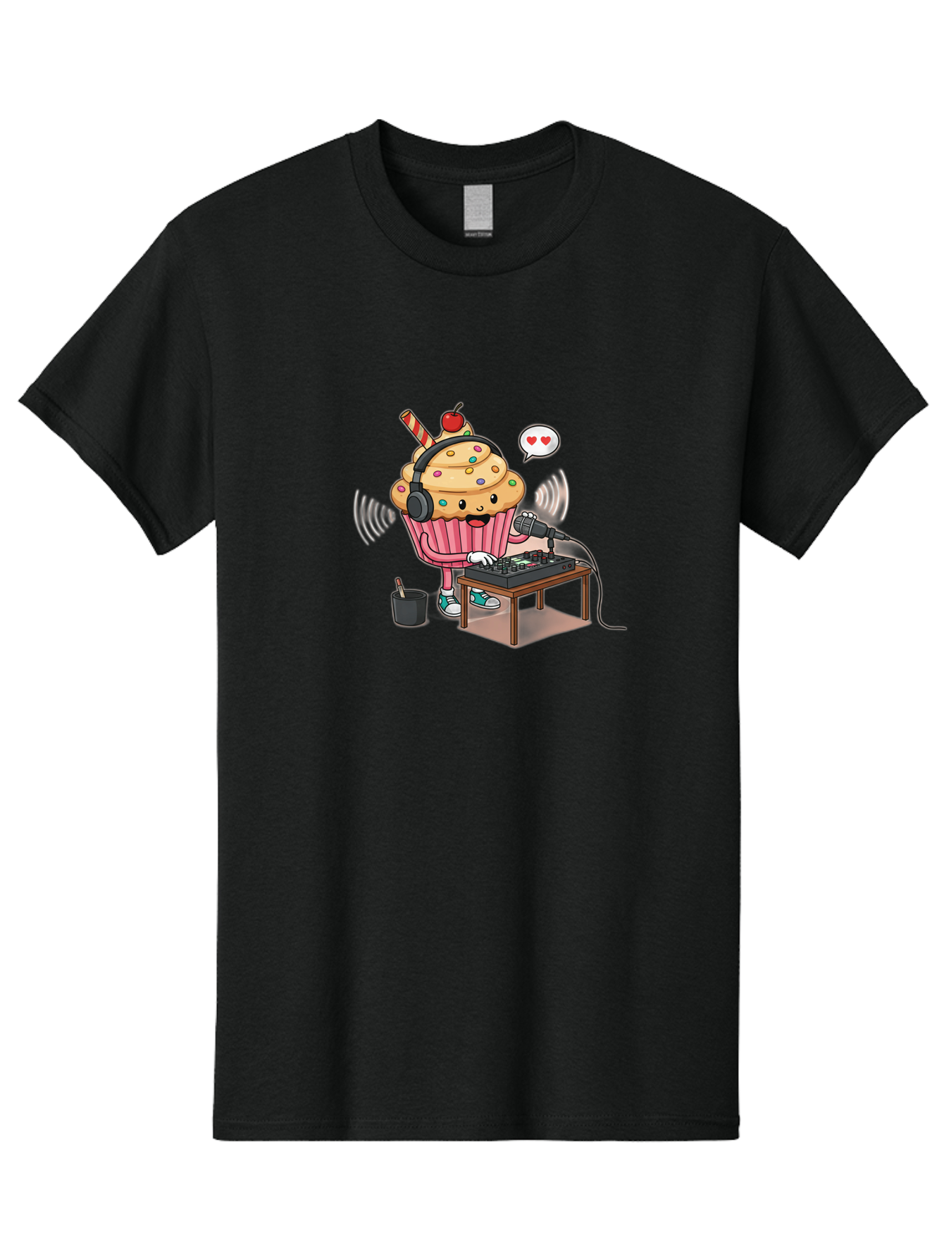 Cupcake-Dj-2 Men'S Graphic Tee, 100% Cotton, Comfortable Casual Summer Wear, Machine Washable, Vintage Camera, Old Camera, Antique Camera, Black Camera, Classic Photography, Photography Equipment, Nostalgic Device, Film Camera, Camera Art Bah852