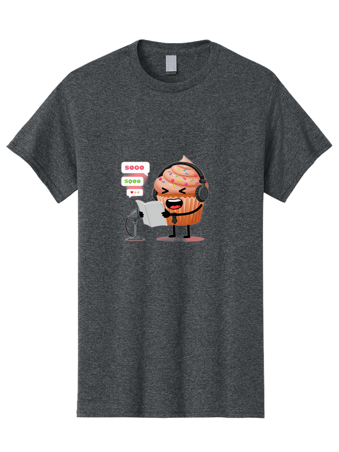 Cupcake-Podcaster Men'S Graphic Tee, 100% Cotton, Comfortable Casual Summer Wear, Machine Washable, Vintage Camera, Old Camera, Antique Camera, Black Camera, Classic Photography, Photography Equipment, Nostalgic Device, Film Camera, Camera Art Bah863