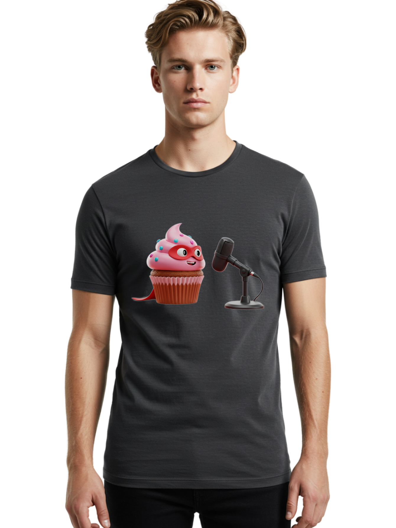 Cupcake-Superhero Men'S Graphic Tee, 100% Cotton, Comfortable Casual Summer Wear, Machine Washable, Vintage Camera, Old Camera, Antique Camera, Black Camera, Classic Photography, Photography Equipment, Nostalgic Device, Film Camera, Camera Art Bah864