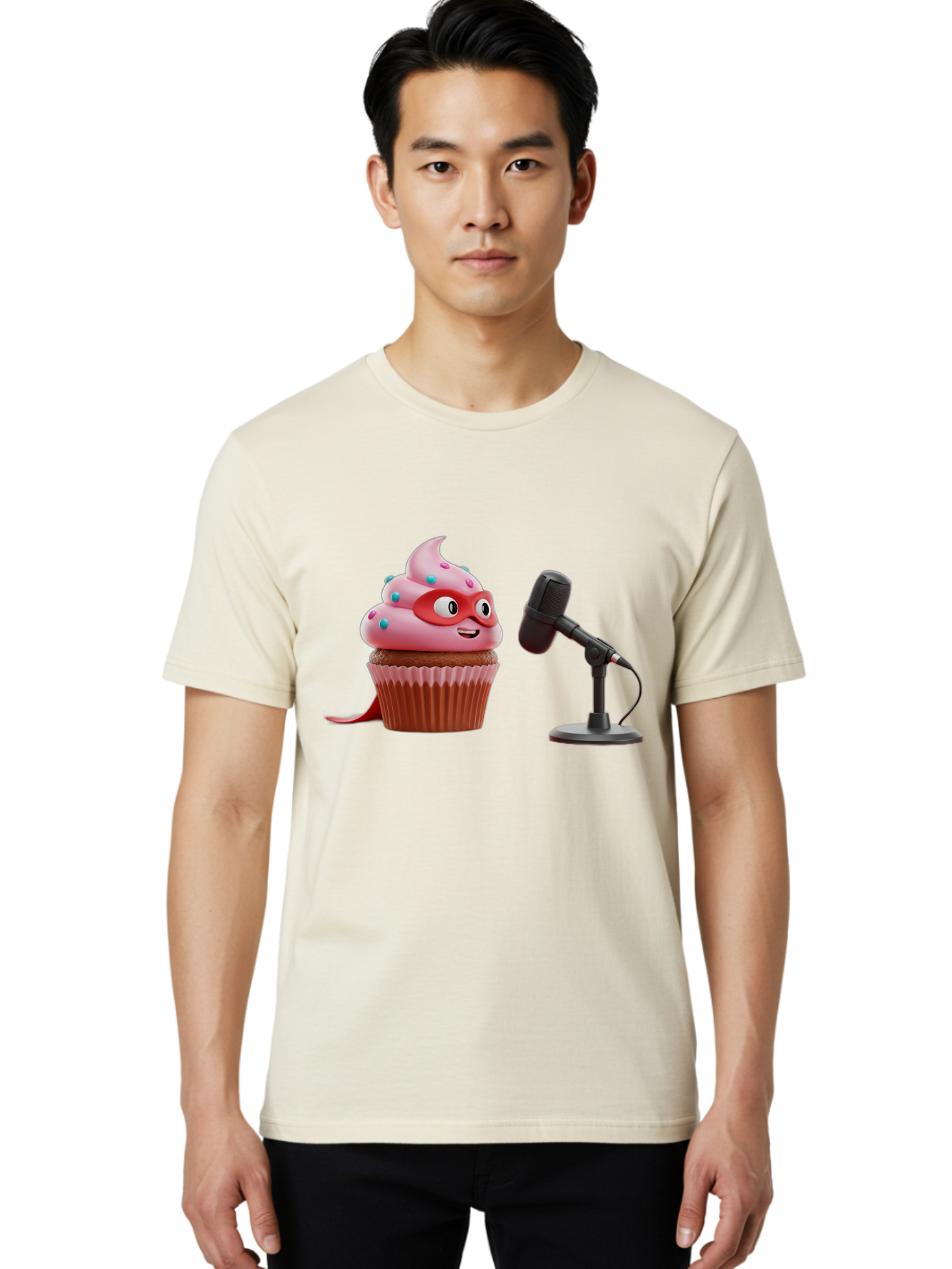 Cupcake-Superhero Men'S Graphic Tee, 100% Cotton, Comfortable Casual Summer Wear, Machine Washable, Vintage Camera, Old Camera, Antique Camera, Black Camera, Classic Photography, Photography Equipment, Nostalgic Device, Film Camera, Camera Art Bah864