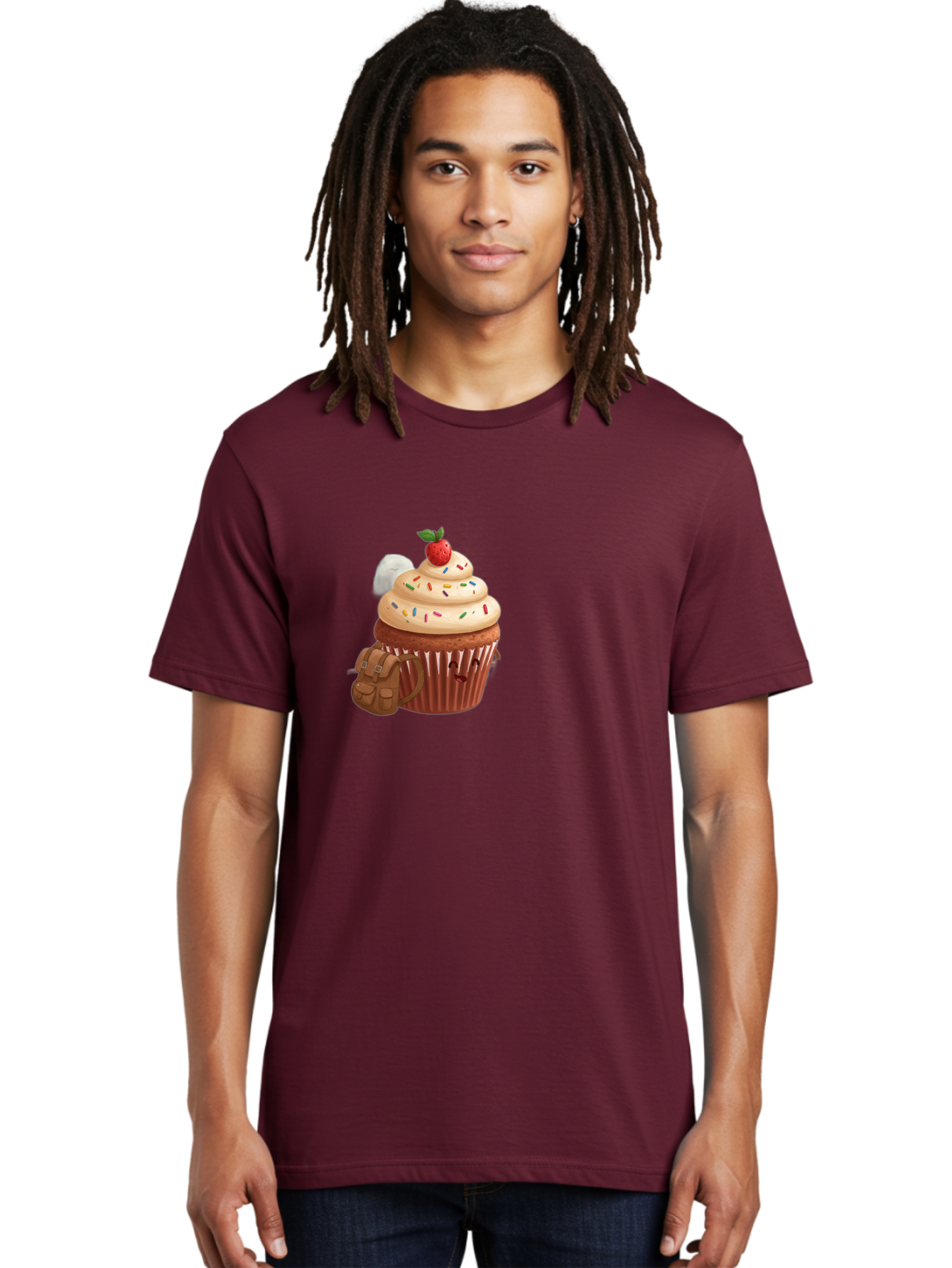 Cupcake-With-Backpack Men'S Graphic Tee, 100% Cotton, Comfortable Casual Summer Wear, Machine Washable, Vintage Camera, Old Camera, Antique Camera, Black Camera, Classic Photography, Photography Equipment, Nostalgic Device, Film Camera, Bah866