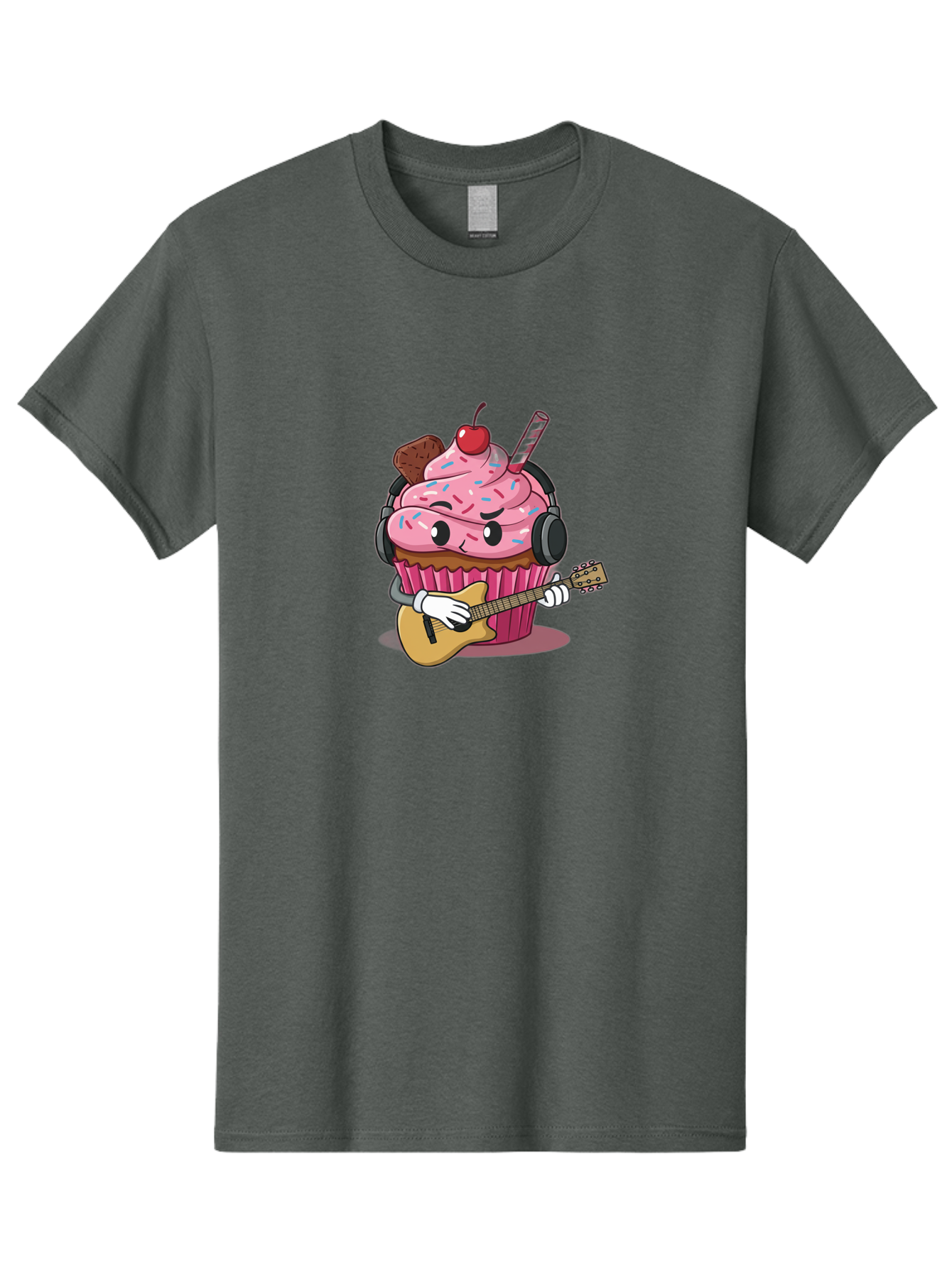 Cupcake-With-Guitar Men'S Graphic Tee, 100% Cotton, Comfortable Casual Summer Wear, Machine Washable, Vintage Camera, Old Camera, Antique Camera, Black Camera, Classic Photography, Photography Equipment, Nostalgic Device, Film Camera, Bah867