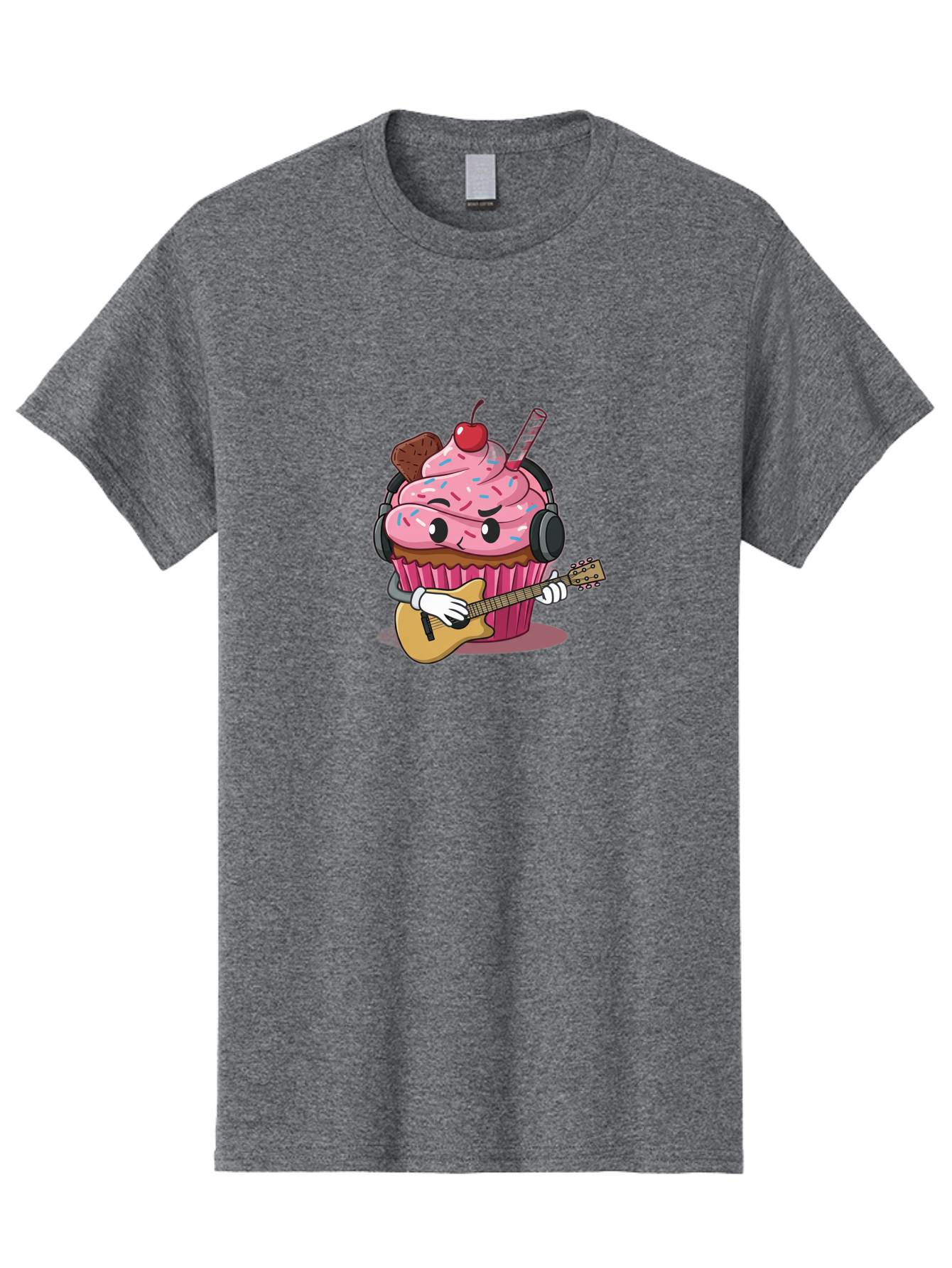 Cupcake-With-Guitar Men'S Graphic Tee, 100% Cotton, Comfortable Casual Summer Wear, Machine Washable, Vintage Camera, Old Camera, Antique Camera, Black Camera, Classic Photography, Photography Equipment, Nostalgic Device, Film Camera, Bah867
