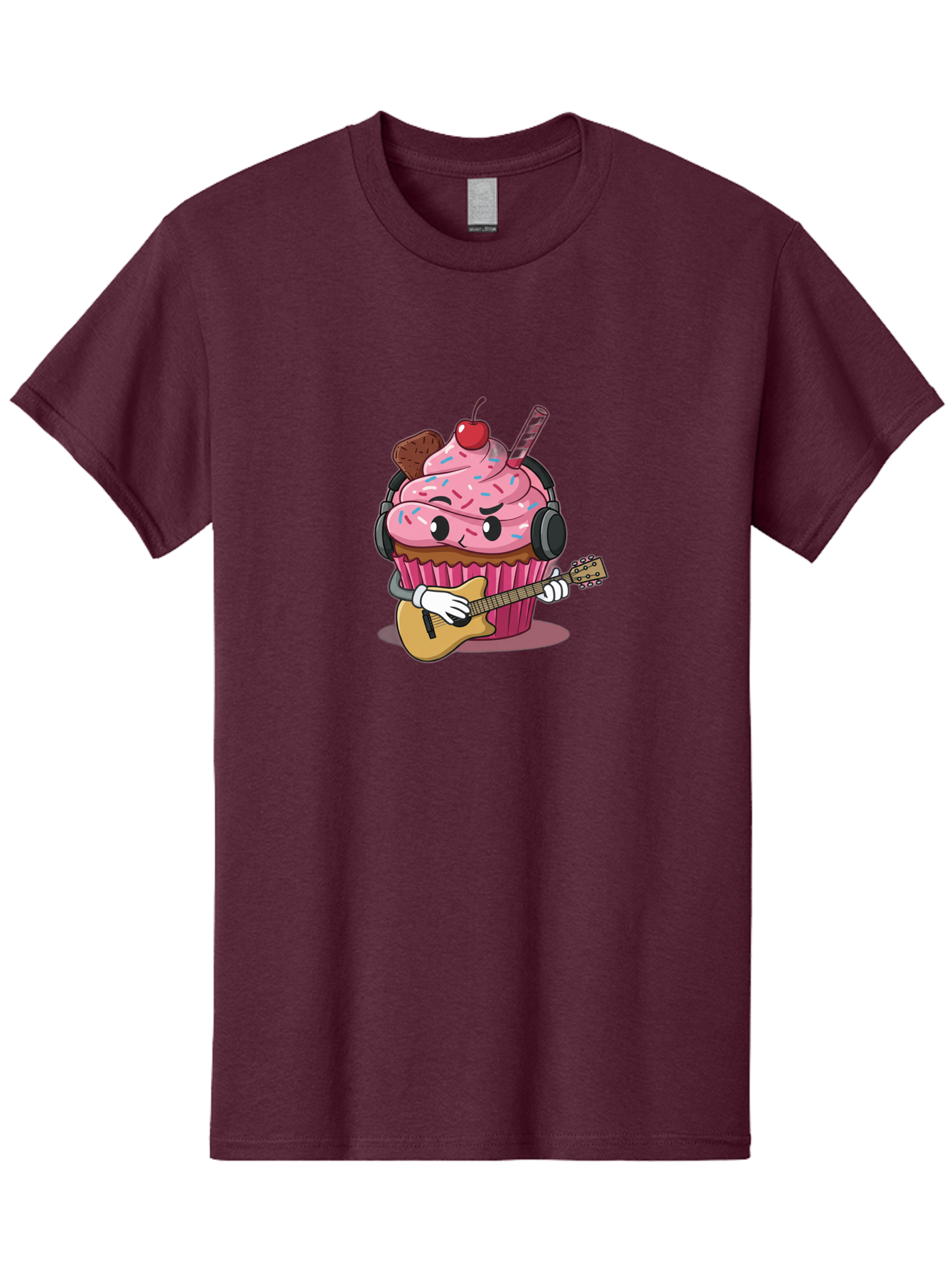 Cupcake-With-Guitar Men'S Graphic Tee, 100% Cotton, Comfortable Casual Summer Wear, Machine Washable, Vintage Camera, Old Camera, Antique Camera, Black Camera, Classic Photography, Photography Equipment, Nostalgic Device, Film Camera, Bah867