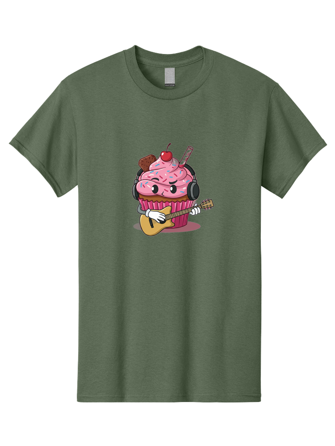 Cupcake-With-Guitar Men'S Graphic Tee, 100% Cotton, Comfortable Casual Summer Wear, Machine Washable, Vintage Camera, Old Camera, Antique Camera, Black Camera, Classic Photography, Photography Equipment, Nostalgic Device, Film Camera, Bah867