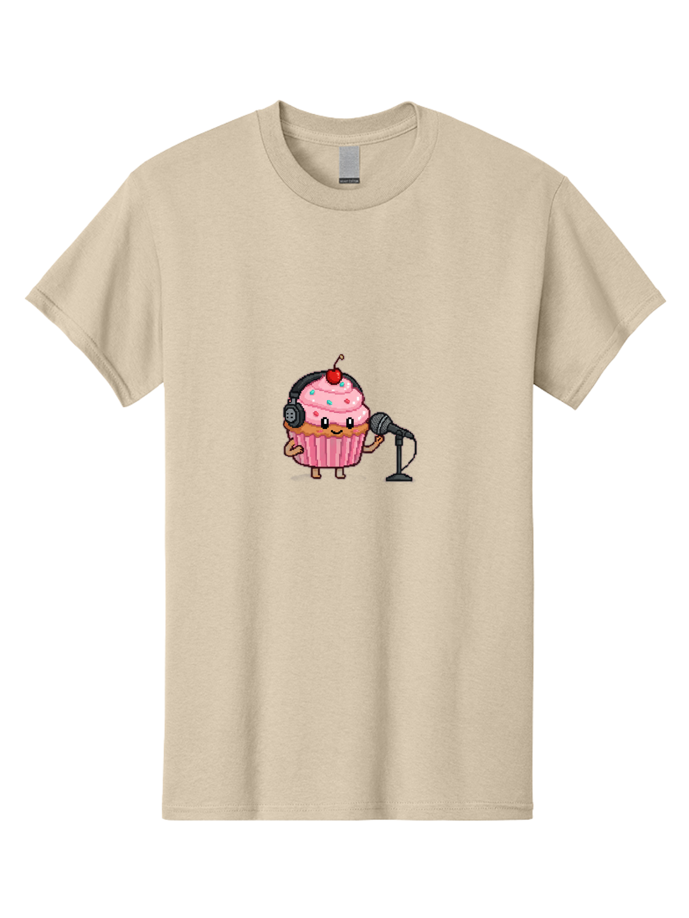 Cupcake-With-Headphones-1 Men'S Graphic Tee, 100% Cotton, Comfortable Casual Summer Wear, Machine Washable, Vintage Camera, Old Camera, Antique Camera, Black Camera, Classic Photography, Photography Equipment, Nostalgic Device, Film Camera, Bah868