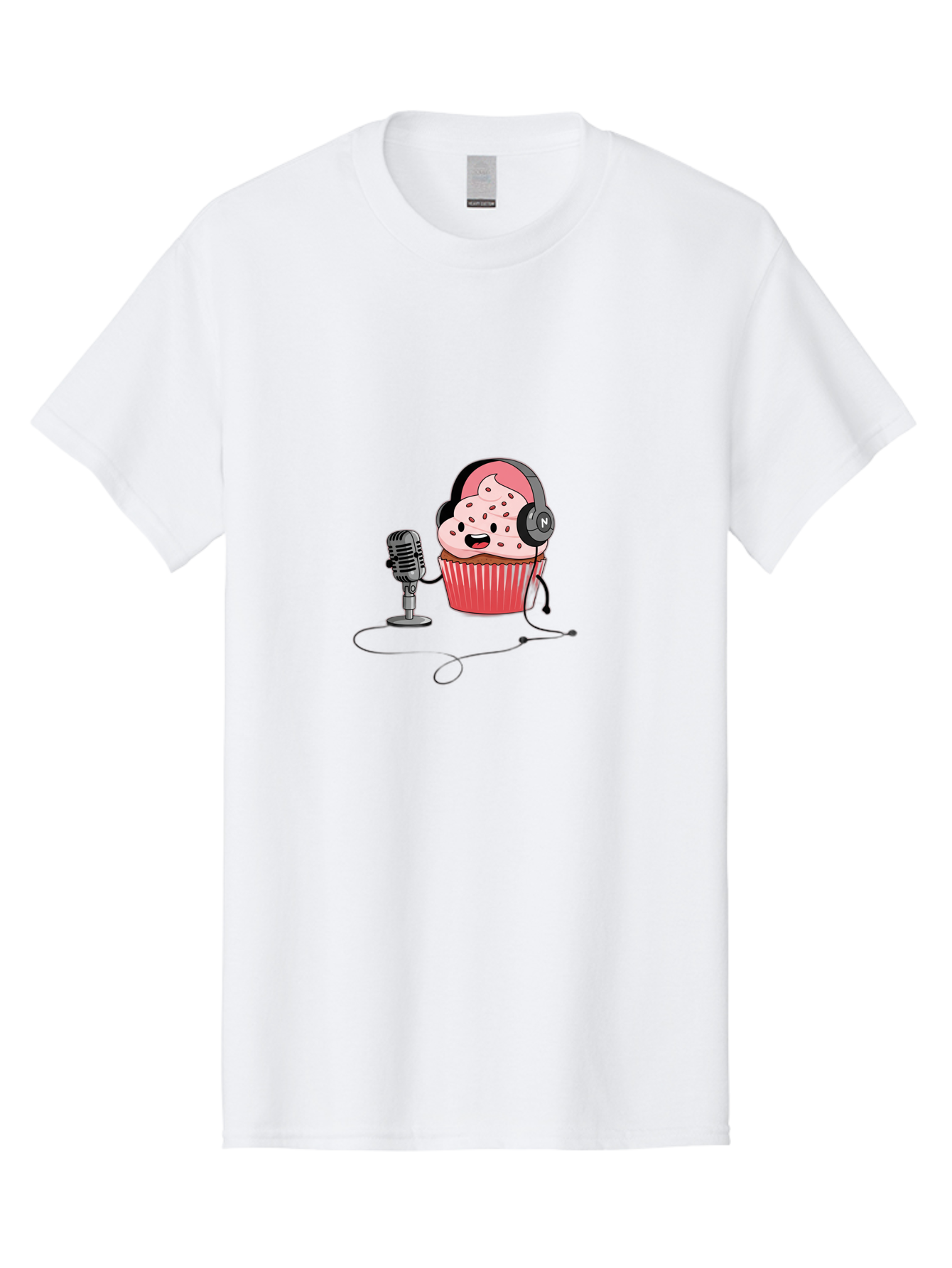Cupcake-With-Headphones Men'S Graphic Tee, 100% Cotton, Comfortable Casual Summer Wear, Machine Washable, Vintage Camera, Old Camera, Antique Camera, Black Camera, Classic Photography, Photography Equipment, Nostalgic Device, Film Camera, Bah869