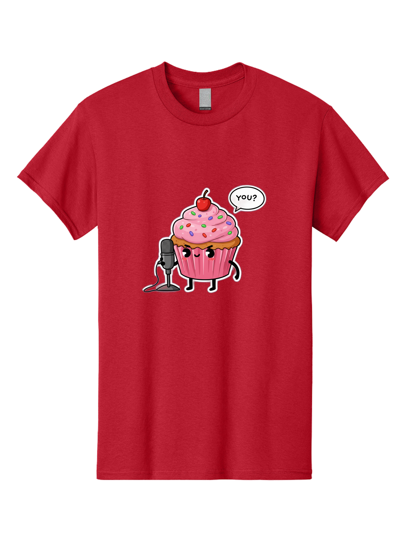 Cupcake-With-Microphone Men'S Graphic Tee, 100% Cotton, Comfortable Casual Summer Wear, Machine Washable, Vintage Camera, Old Camera, Antique Camera, Black Camera, Classic Photography, Photography Equipment, Nostalgic Device, Film Camera, Bah871