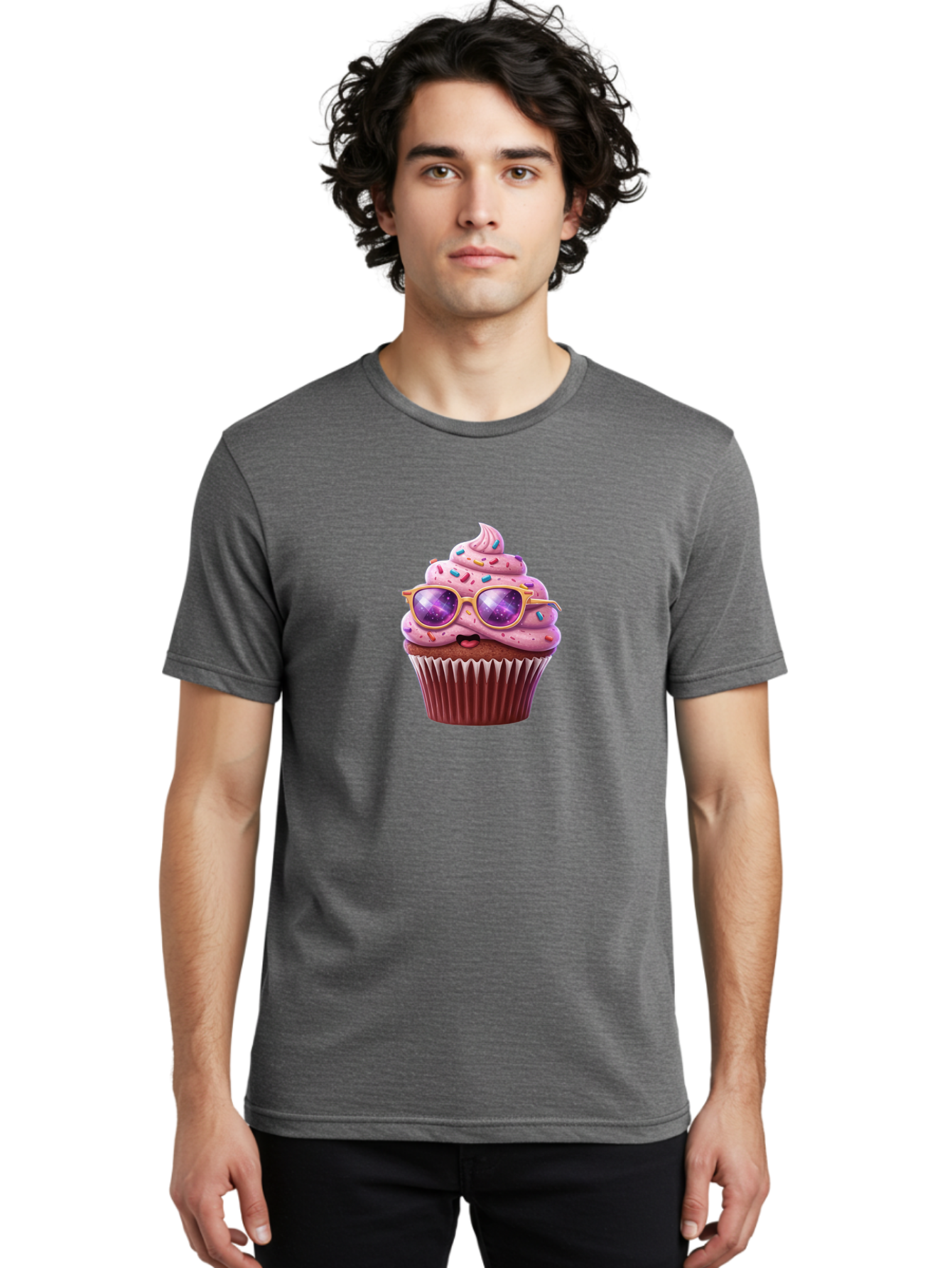 Cupcake-With-Sunglasses-1 Men'S Graphic Tee, 100% Cotton, Comfortable Casual Summer Wear, Machine Washable, Vintage Camera, Old Camera, Antique Camera, Black Camera, Classic Photography, Photography Equipment, Nostalgic Device, Film Camera, Bah872