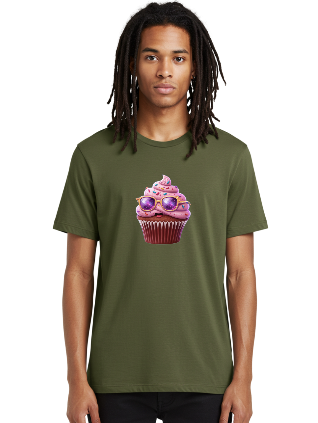 Cupcake-With-Sunglasses-1 Men'S Graphic Tee, 100% Cotton, Comfortable Casual Summer Wear, Machine Washable, Vintage Camera, Old Camera, Antique Camera, Black Camera, Classic Photography, Photography Equipment, Nostalgic Device, Film Camera, Bah872