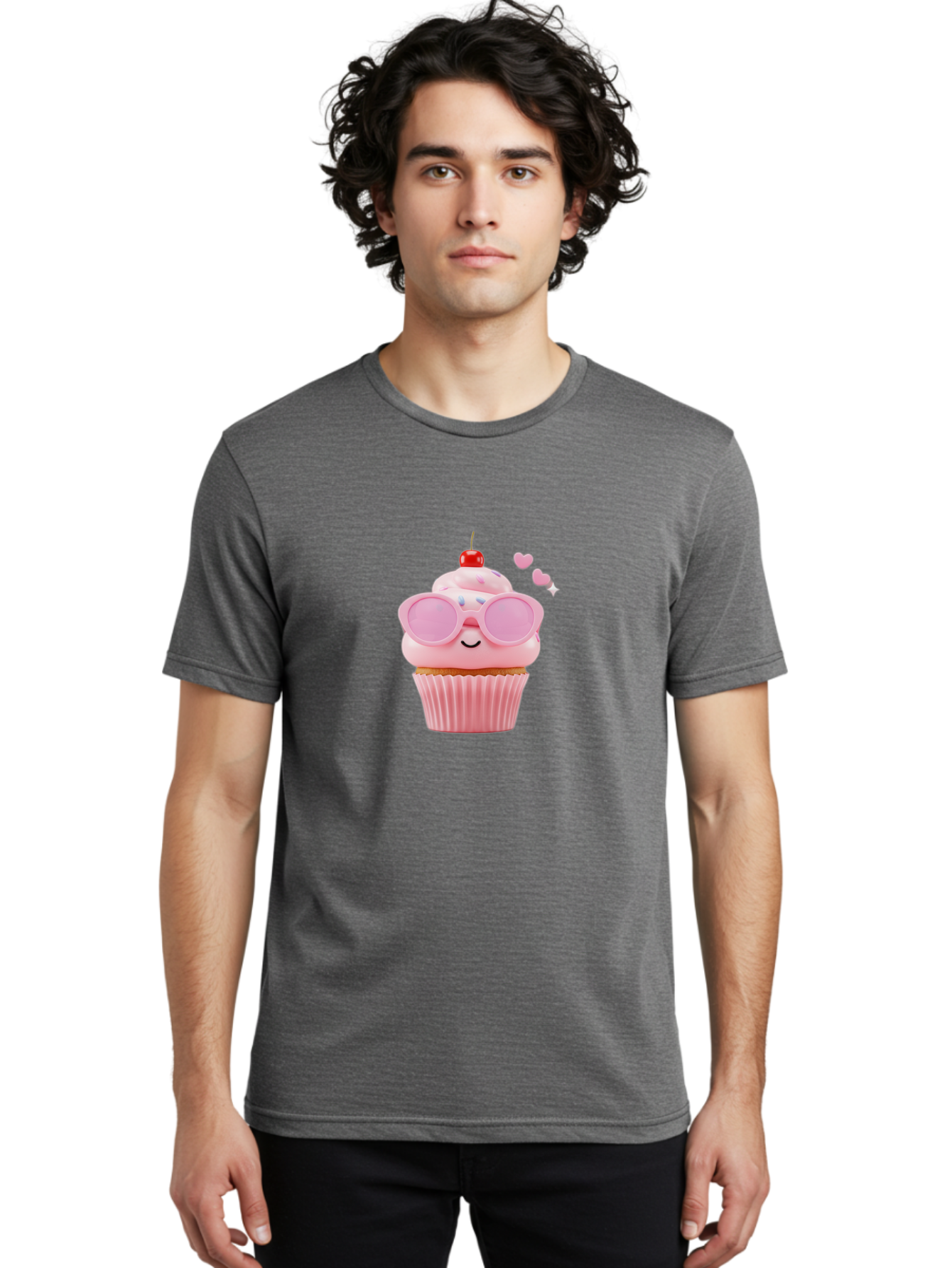 Cupcake-With-Sunglasses-2 Men'S Graphic Tee, 100% Cotton, Comfortable Casual Summer Wear, Machine Washable, Vintage Camera, Old Camera, Antique Camera, Black Camera, Classic Photography, Photography Equipment, Nostalgic Device, Film Camera, Bah873