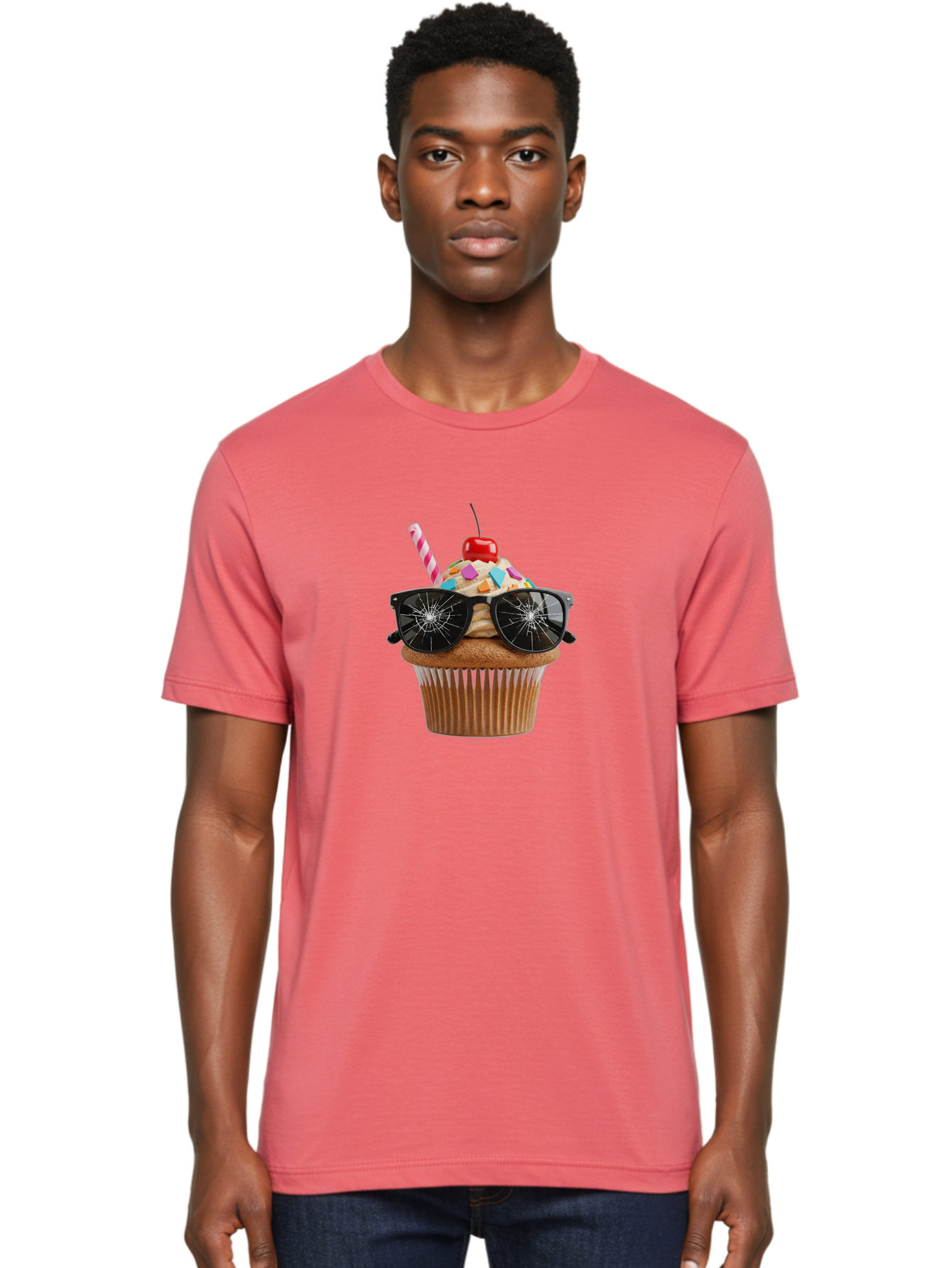 Cupcake-With-Sunglasses-4 Men'S Graphic Tee, 100% Cotton, Comfortable Casual Summer Wear, Machine Washable, Vintage Camera, Old Camera, Antique Camera, Black Camera, Classic Photography, Photography Equipment, Nostalgic Device, Film Camera, Bah875