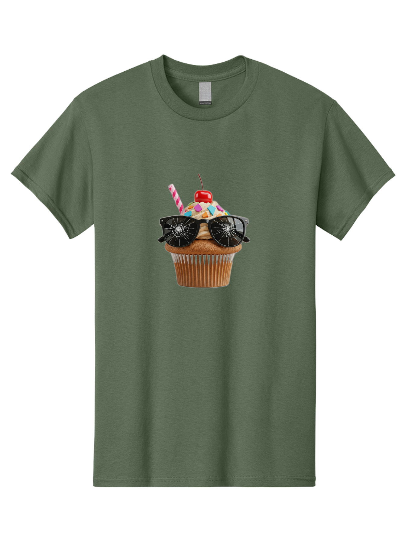 Cupcake-With-Sunglasses-4 Men'S Graphic Tee, 100% Cotton, Comfortable Casual Summer Wear, Machine Washable, Vintage Camera, Old Camera, Antique Camera, Black Camera, Classic Photography, Photography Equipment, Nostalgic Device, Film Camera, Bah875