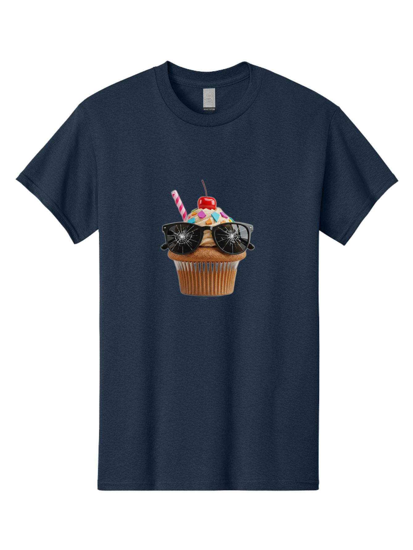 Cupcake-With-Sunglasses-4 Men'S Graphic Tee, 100% Cotton, Comfortable Casual Summer Wear, Machine Washable, Vintage Camera, Old Camera, Antique Camera, Black Camera, Classic Photography, Photography Equipment, Nostalgic Device, Film Camera, Bah875