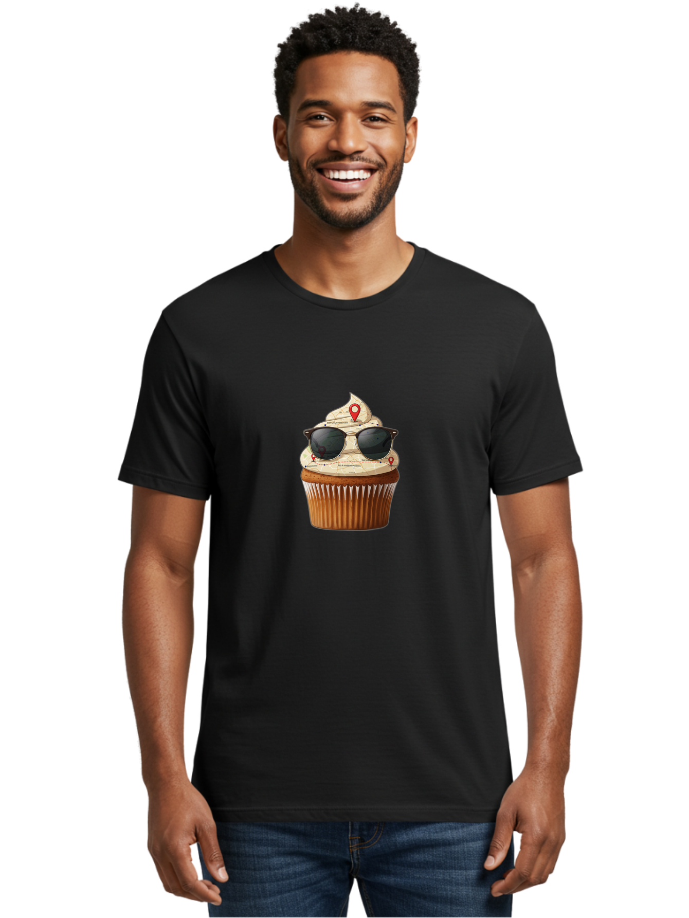 Cupcake-With-Sunglasses-6 Men'S Graphic Tee, 100% Cotton, Comfortable Casual Summer Wear, Machine Washable, Vintage Camera, Old Camera, Antique Camera, Black Camera, Classic Photography, Photography Equipment, Nostalgic Device, Film Camera, Bah877