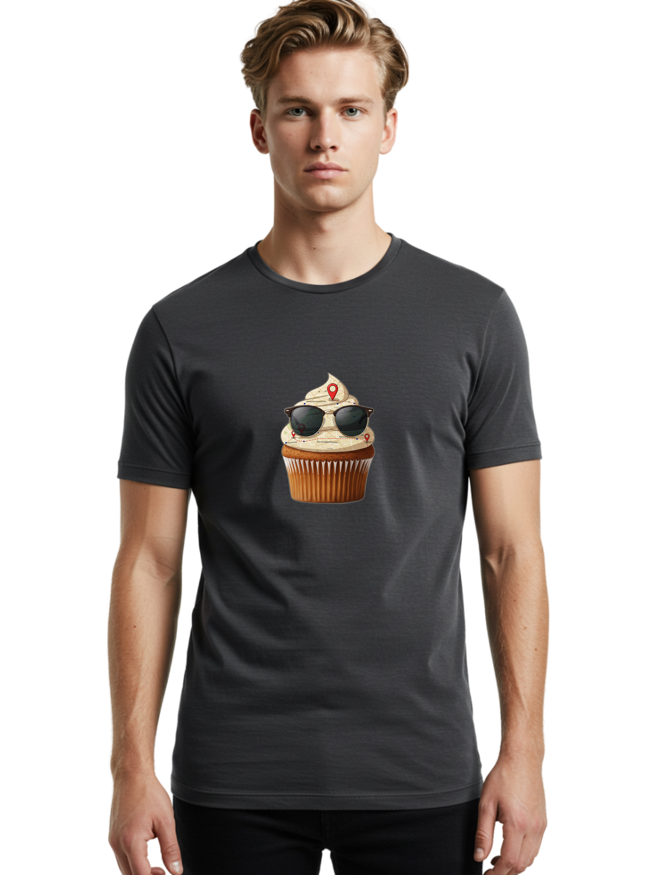 Cupcake-With-Sunglasses-6 Men'S Graphic Tee, 100% Cotton, Comfortable Casual Summer Wear, Machine Washable, Vintage Camera, Old Camera, Antique Camera, Black Camera, Classic Photography, Photography Equipment, Nostalgic Device, Film Camera, Bah877
