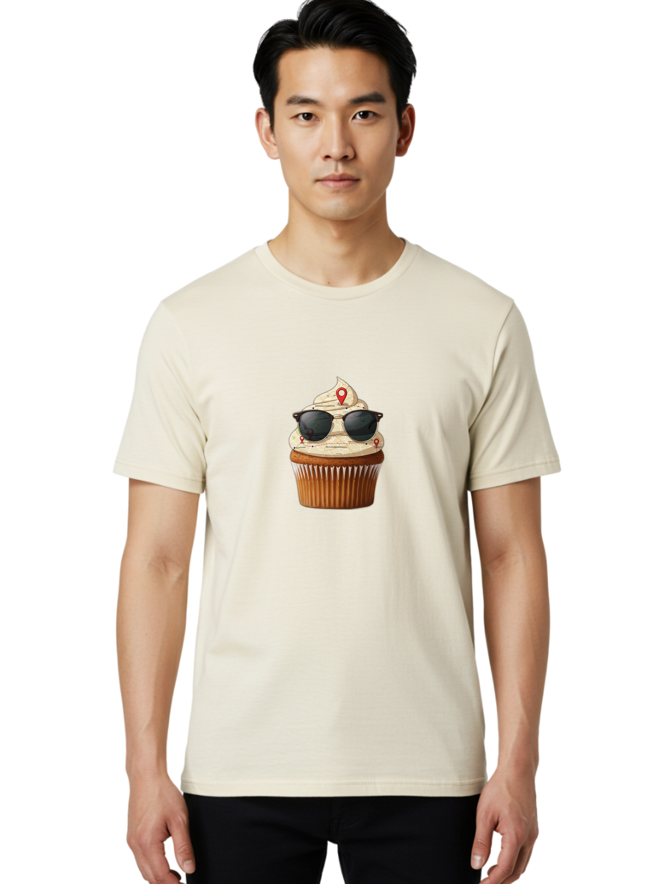 Cupcake-With-Sunglasses-6 Men'S Graphic Tee, 100% Cotton, Comfortable Casual Summer Wear, Machine Washable, Vintage Camera, Old Camera, Antique Camera, Black Camera, Classic Photography, Photography Equipment, Nostalgic Device, Film Camera, Bah877