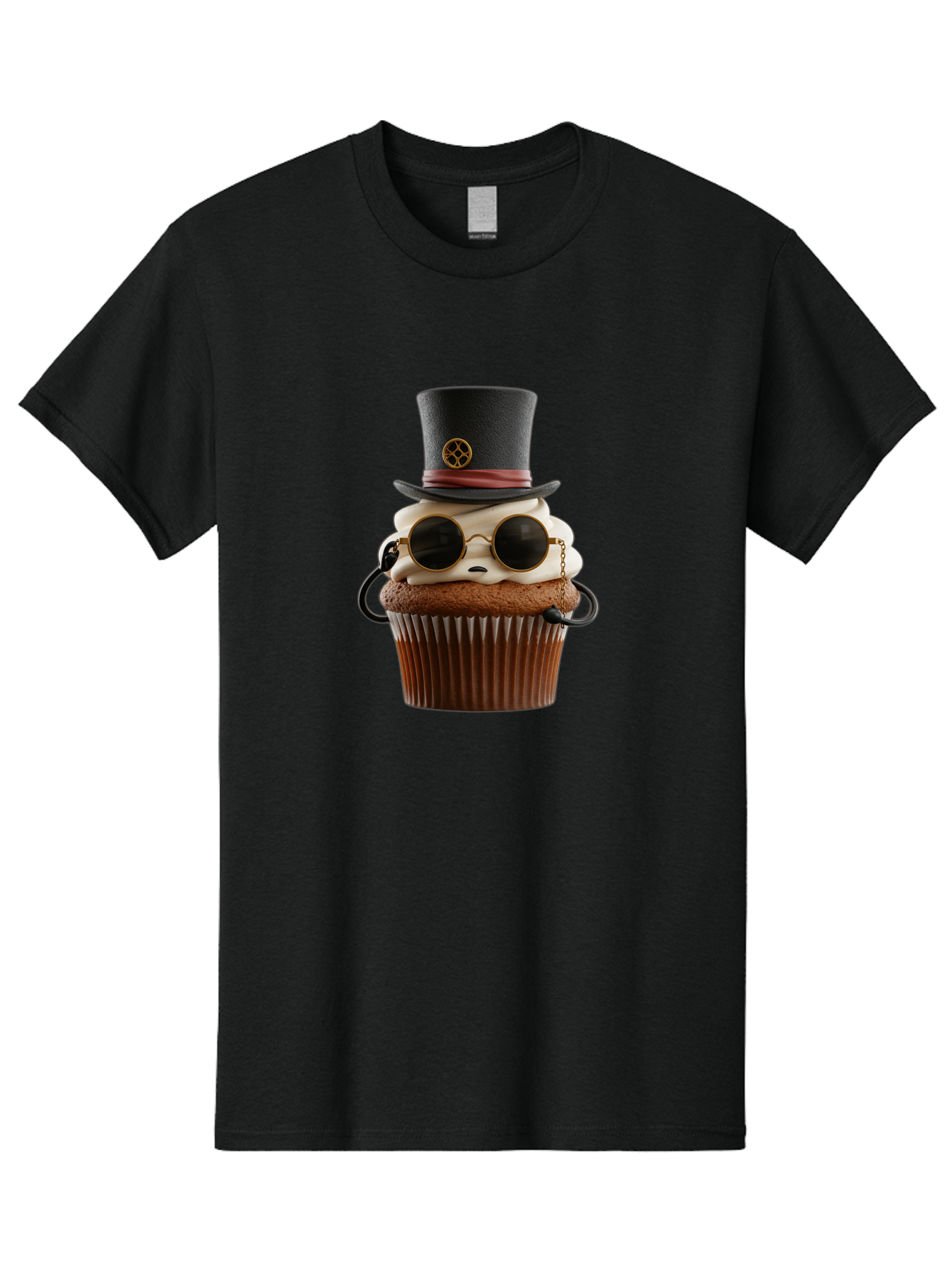 Cupcake-With-Top-Hat-And-Sunglasses Men'S Graphic Tee, 100% Cotton, Comfortable Casual Summer Wear, Machine Washable, Vintage Camera, Old Camera, Antique Camera, Black Camera, Classic Photography, Photography Equipment, Nostalgic Device, Bah879