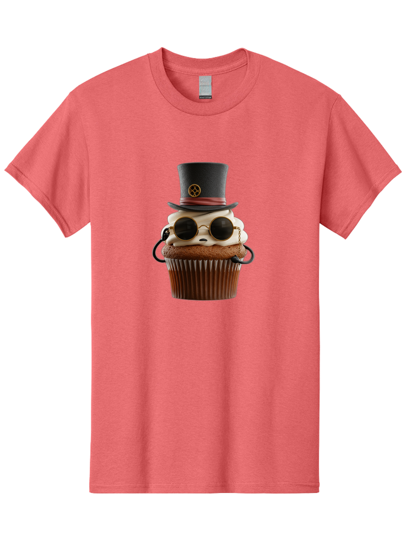 Cupcake-With-Top-Hat-And-Sunglasses Men'S Graphic Tee, 100% Cotton, Comfortable Casual Summer Wear, Machine Washable, Vintage Camera, Old Camera, Antique Camera, Black Camera, Classic Photography, Photography Equipment, Nostalgic Device, Bah879