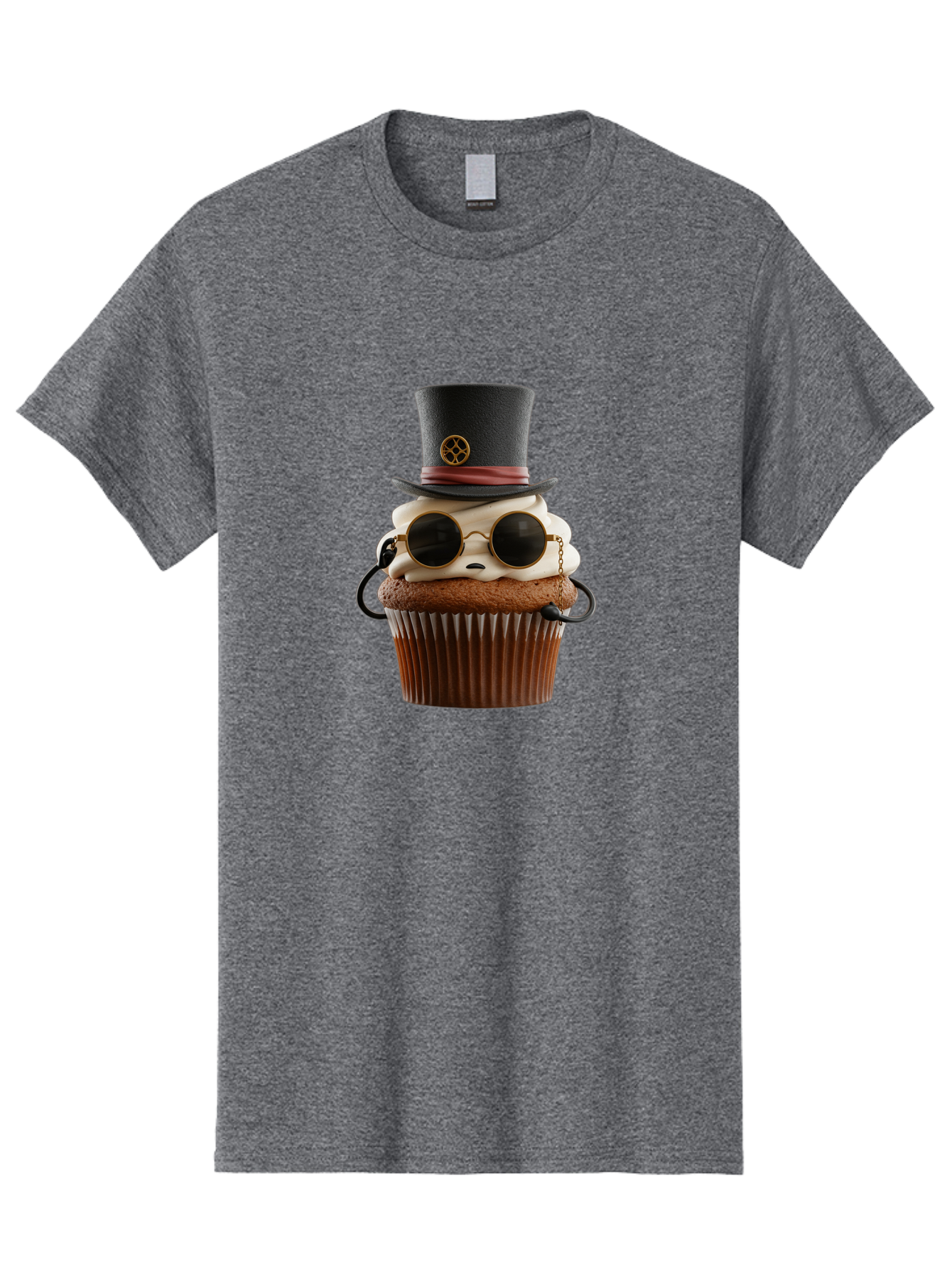 Cupcake-With-Top-Hat-And-Sunglasses Men'S Graphic Tee, 100% Cotton, Comfortable Casual Summer Wear, Machine Washable, Vintage Camera, Old Camera, Antique Camera, Black Camera, Classic Photography, Photography Equipment, Nostalgic Device, Bah879