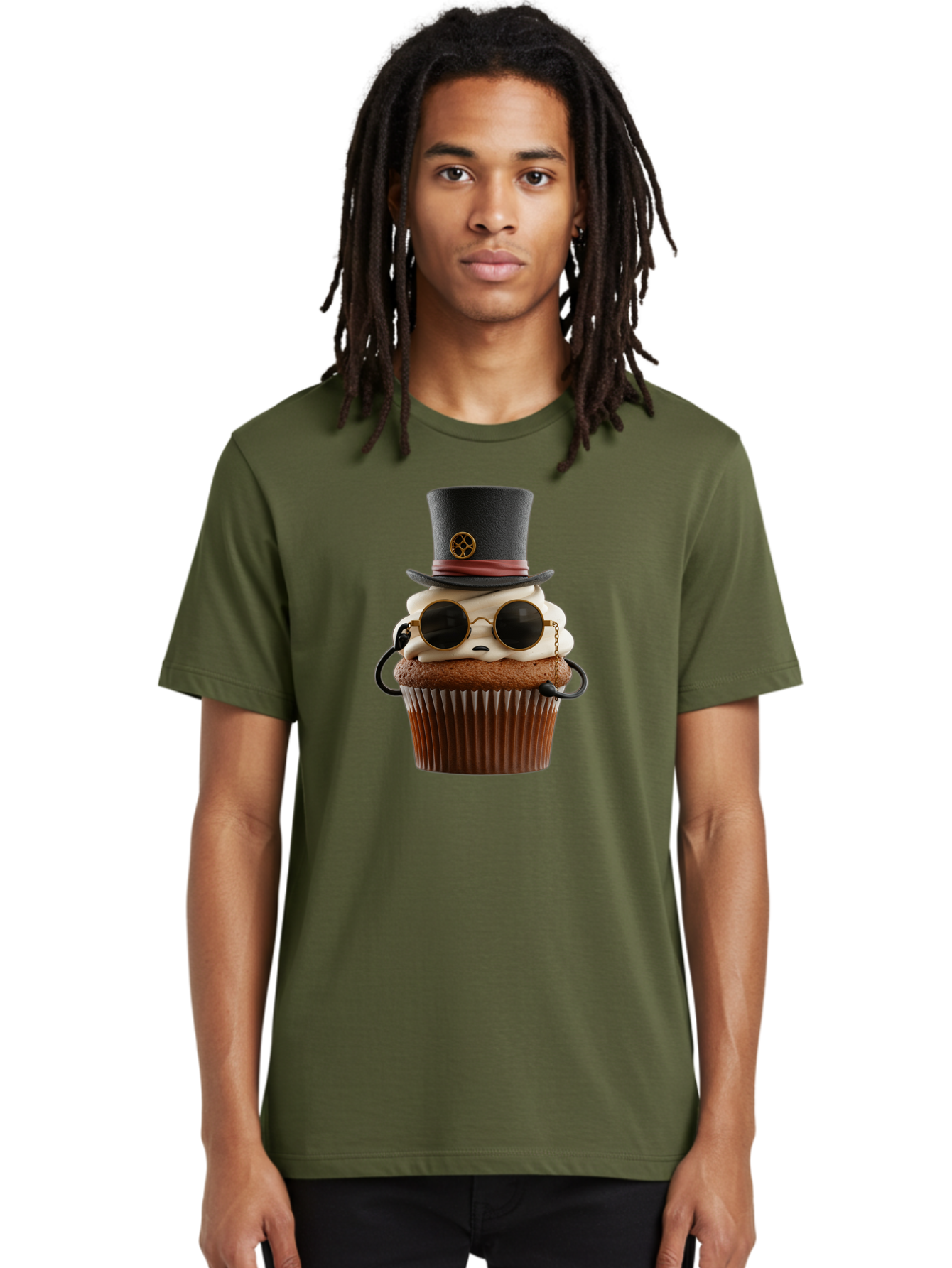 Cupcake-With-Top-Hat-And-Sunglasses Men'S Graphic Tee, 100% Cotton, Comfortable Casual Summer Wear, Machine Washable, Vintage Camera, Old Camera, Antique Camera, Black Camera, Classic Photography, Photography Equipment, Nostalgic Device, Bah879