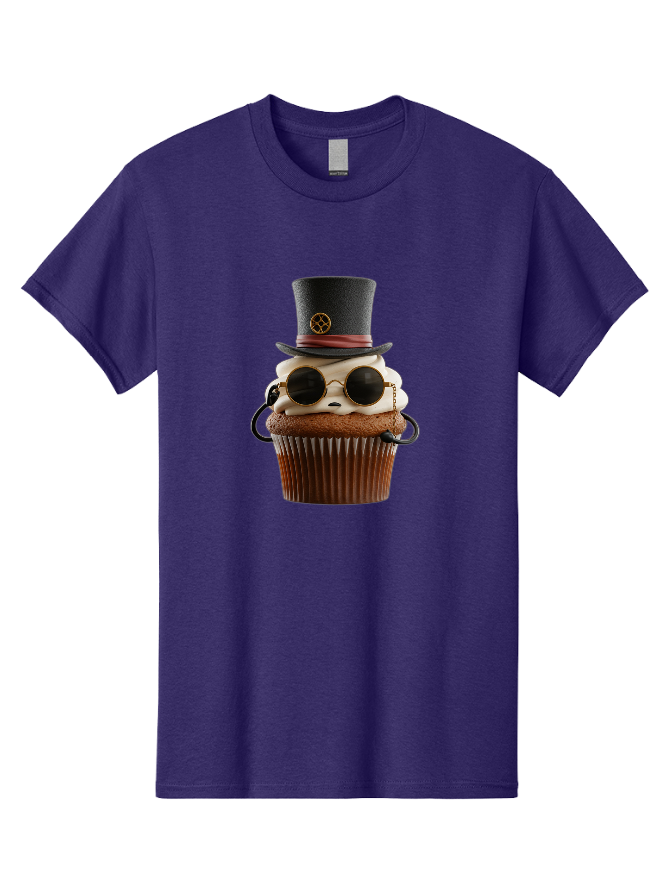 Cupcake-With-Top-Hat-And-Sunglasses Men'S Graphic Tee, 100% Cotton, Comfortable Casual Summer Wear, Machine Washable, Vintage Camera, Old Camera, Antique Camera, Black Camera, Classic Photography, Photography Equipment, Nostalgic Device, Bah879