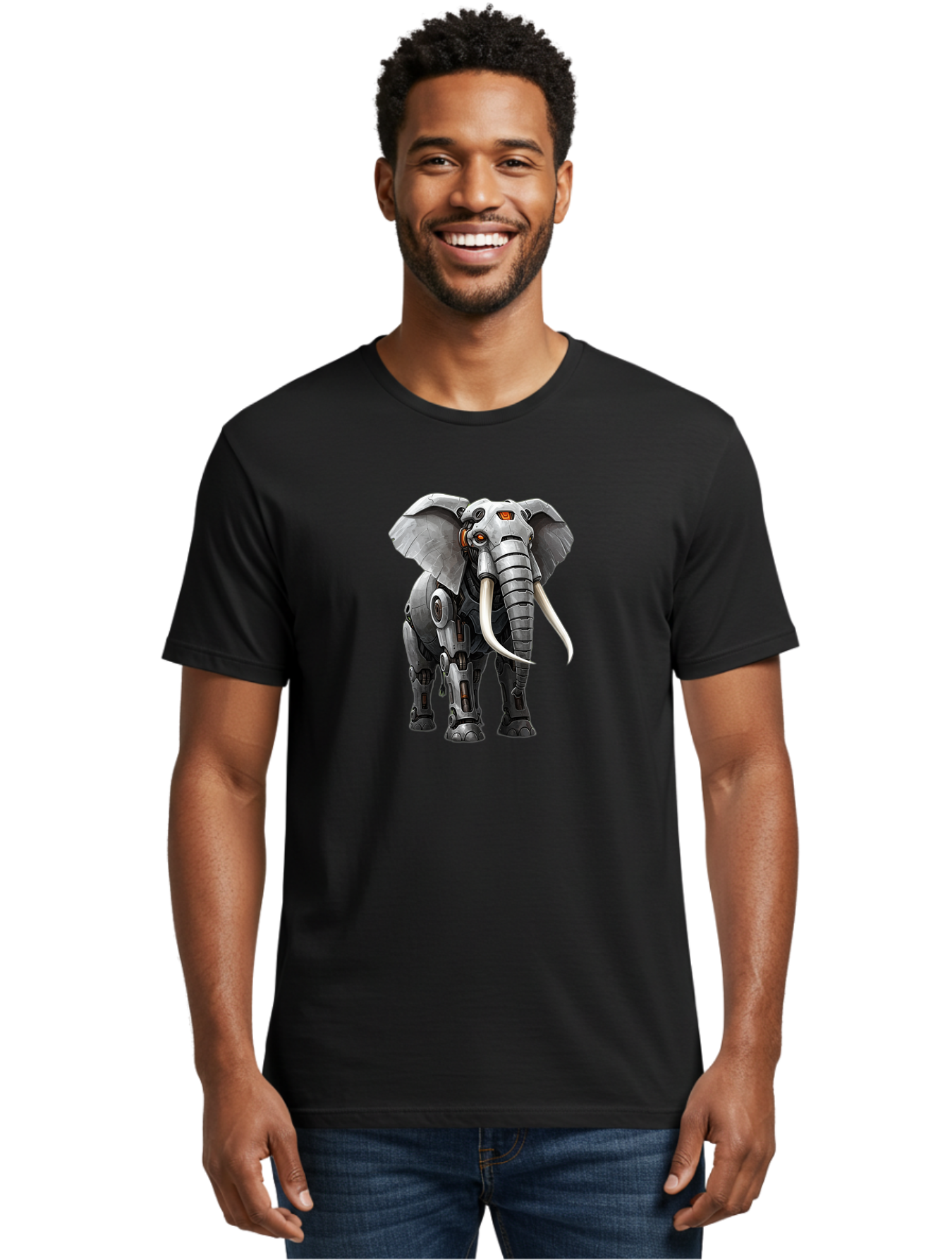 Cybernetic-Elephant Men'S Graphic Tee, 100% Cotton, Comfortable Casual Summer Wear, Machine Washable, Vintage Camera, Old Camera, Antique Camera, Black Camera, Classic Photography, Photography Equipment, Nostalgic Device, Film Camera, Bah888