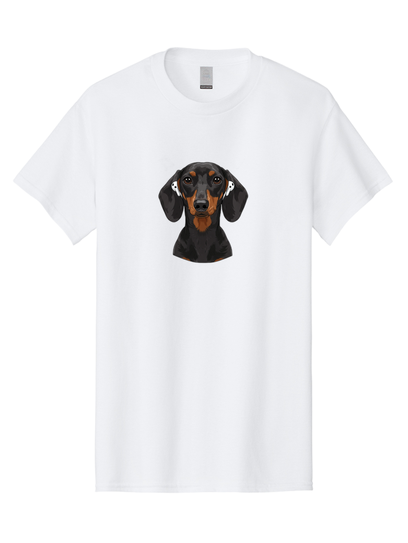 Dachshund-With-Airpods Men'S Graphic Tee, 100% Cotton, Comfortable Casual Summer Wear, Machine Washable, Vintage Camera, Old Camera, Antique Camera, Black Camera, Classic Photography, Photography Equipment, Nostalgic Device, Film Camera, Bah892
