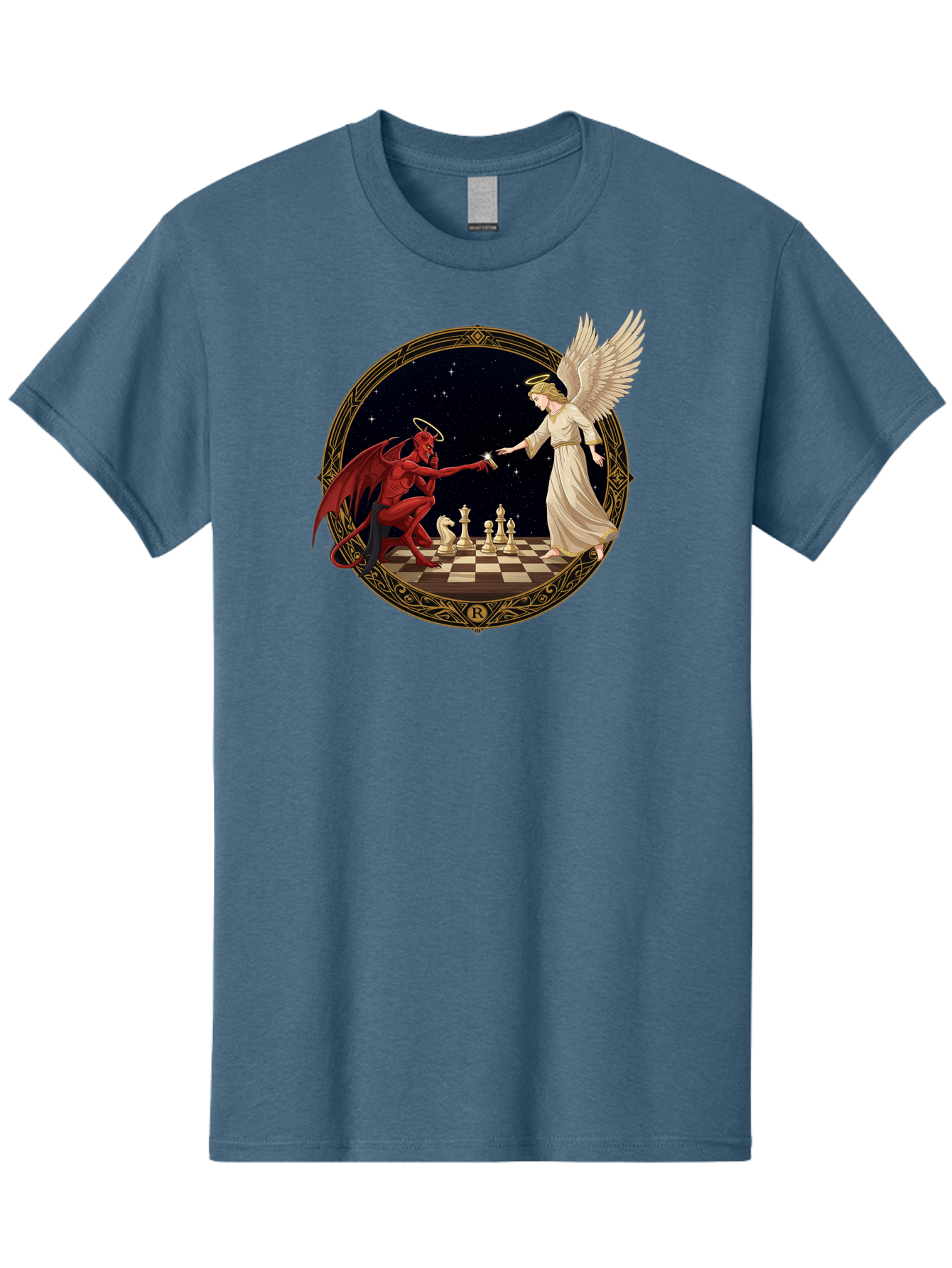 Demon-And-Angel-Playing-Chess Men'S Graphic Tee, 100% Cotton, Comfortable Casual Summer Wear, Machine Washable, Vintage Camera, Old Camera, Antique Camera, Black Camera, Classic Photography, Photography Equipment, Nostalgic Device, Bah897