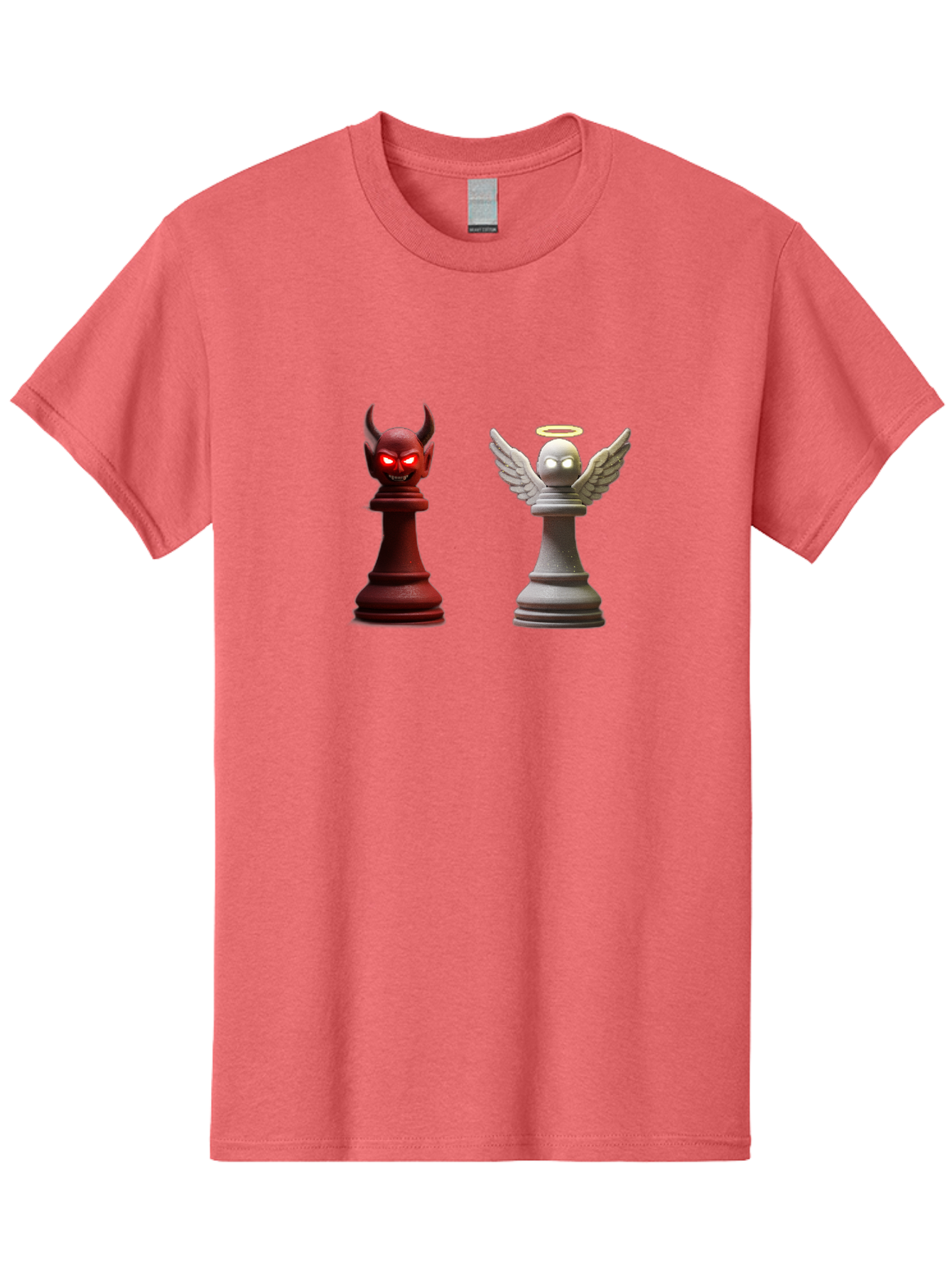 Devil-And-Angel-Chess-Pieces Men'S Graphic Tee, 100% Cotton, Comfortable Casual Summer Wear, Machine Washable, Vintage Camera, Old Camera, Antique Camera, Black Camera, Classic Photography, Photography Equipment, Nostalgic Device, Film Camera, Bah898