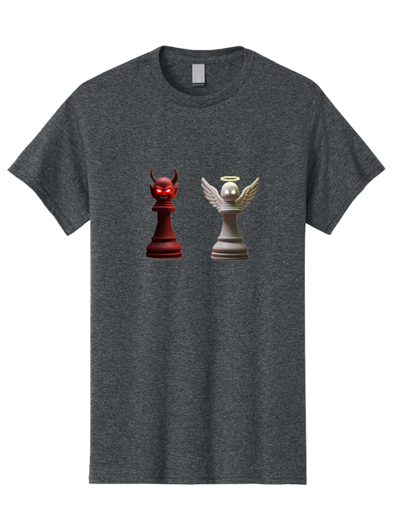 Devil-And-Angel-Chess-Pieces Men'S Graphic Tee, 100% Cotton, Comfortable Casual Summer Wear, Machine Washable, Vintage Camera, Old Camera, Antique Camera, Black Camera, Classic Photography, Photography Equipment, Nostalgic Device, Film Camera, Bah898