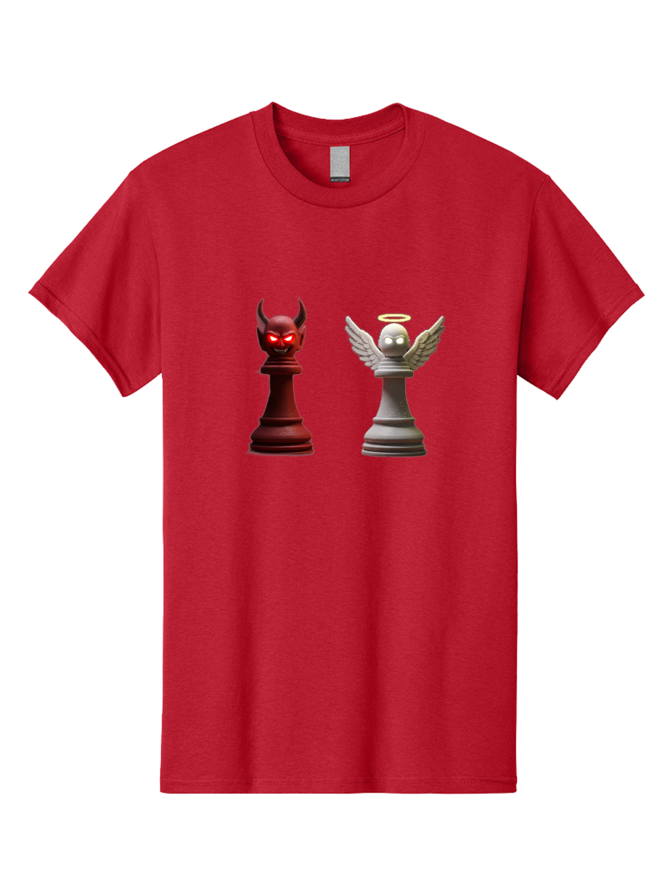 Devil-And-Angel-Chess-Pieces Men'S Graphic Tee, 100% Cotton, Comfortable Casual Summer Wear, Machine Washable, Vintage Camera, Old Camera, Antique Camera, Black Camera, Classic Photography, Photography Equipment, Nostalgic Device, Film Camera, Bah898