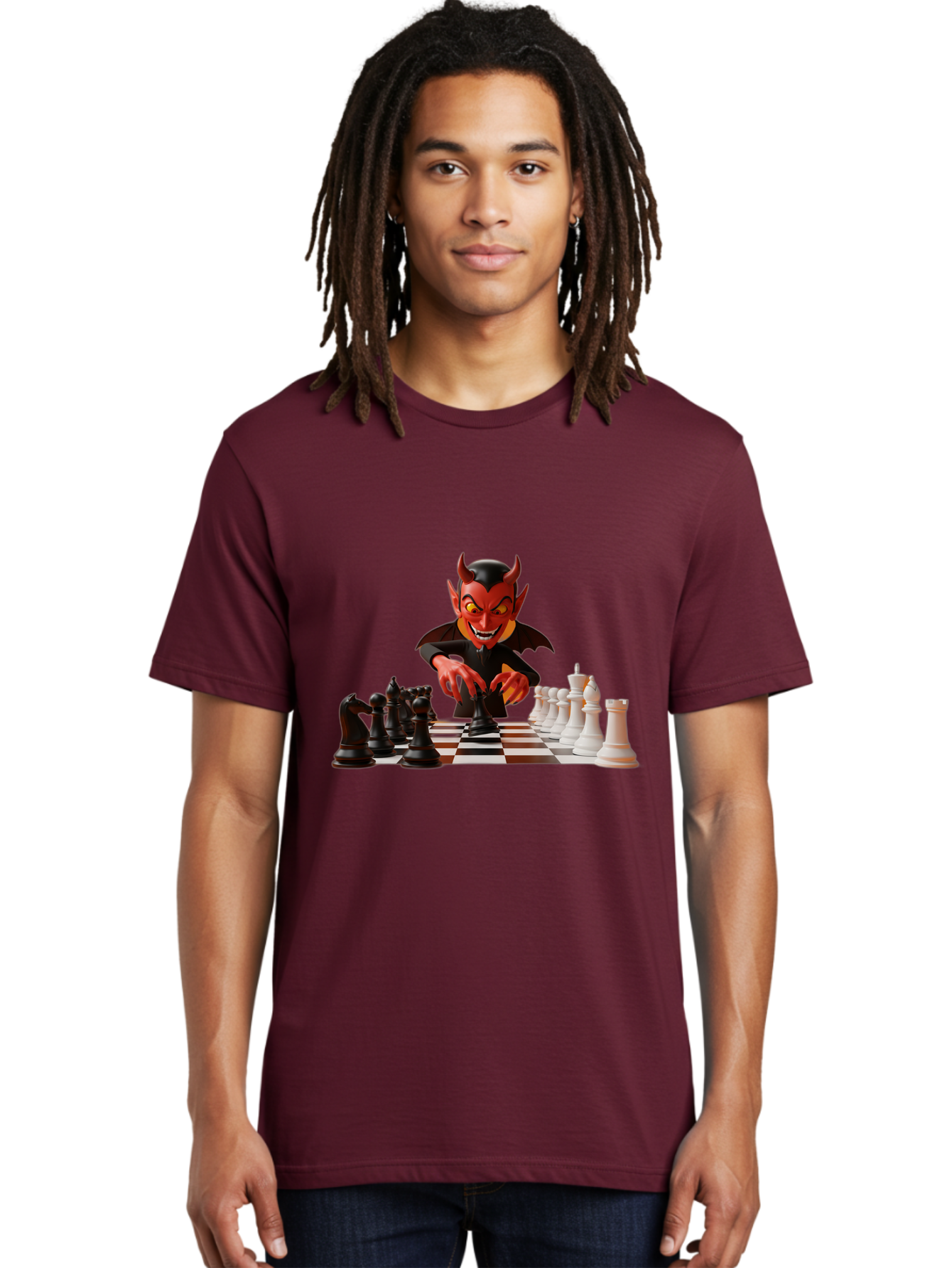 Devil-Playing-Chess Men'S Graphic Tee, 100% Cotton, Comfortable Casual Summer Wear, Machine Washable, Vintage Camera, Old Camera, Antique Camera, Black Camera, Classic Photography, Photography Equipment, Nostalgic Device, Film Camera, Bah902