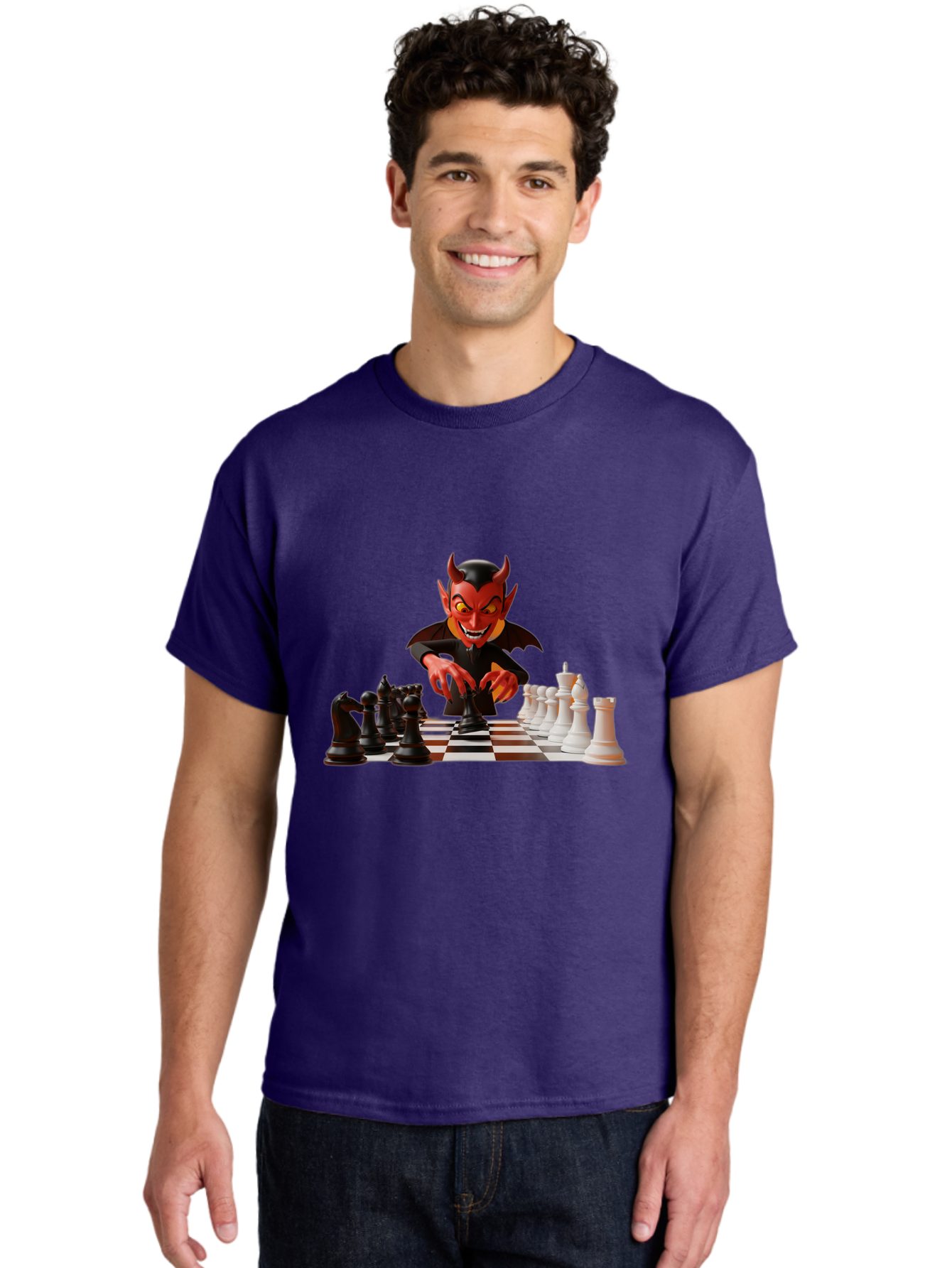 Devil-Playing-Chess Men'S Graphic Tee, 100% Cotton, Comfortable Casual Summer Wear, Machine Washable, Vintage Camera, Old Camera, Antique Camera, Black Camera, Classic Photography, Photography Equipment, Nostalgic Device, Film Camera, Bah902