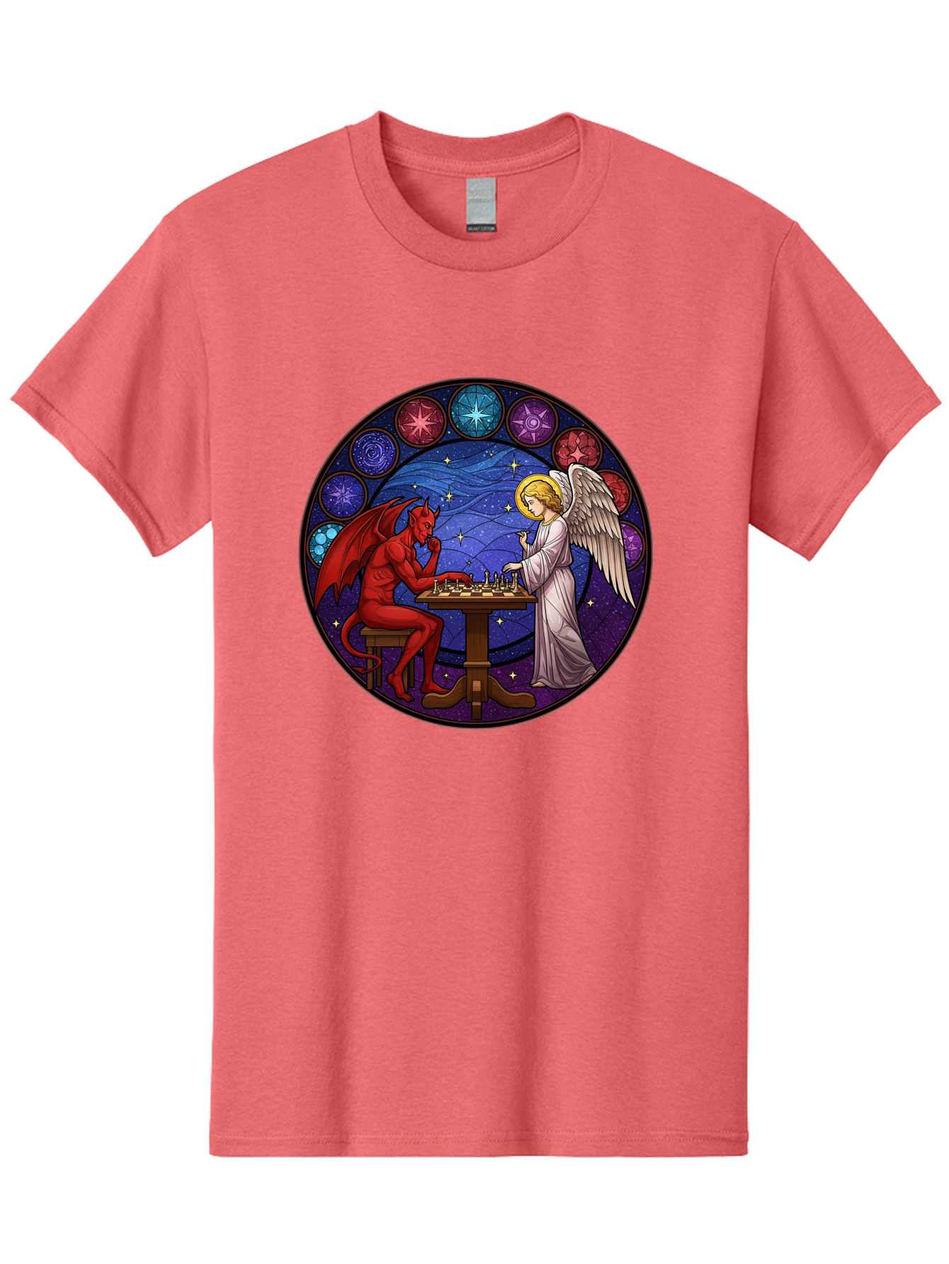 Devil-Vs-Angel-Chess Men'S Graphic Tee, 100% Cotton, Comfortable Casual Summer Wear, Machine Washable, Vintage Camera, Old Camera, Antique Camera, Black Camera, Classic Photography, Photography Equipment, Nostalgic Device, Film Camera, Bah905