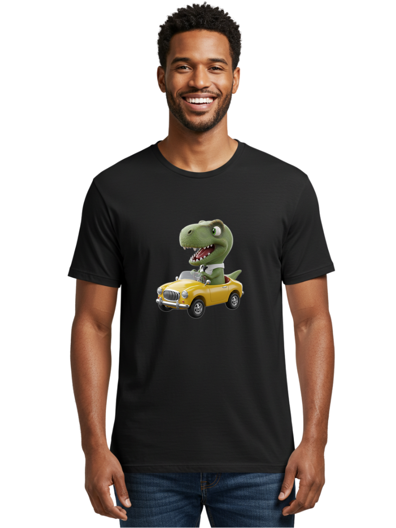 Dino-Driving-Convertible Men'S Graphic Tee, 100% Cotton, Comfortable Casual Summer Wear, Machine Washable, Vintage Camera, Old Camera, Antique Camera, Black Camera, Classic Photography, Photography Equipment, Nostalgic Device, Film Camera, Bah909