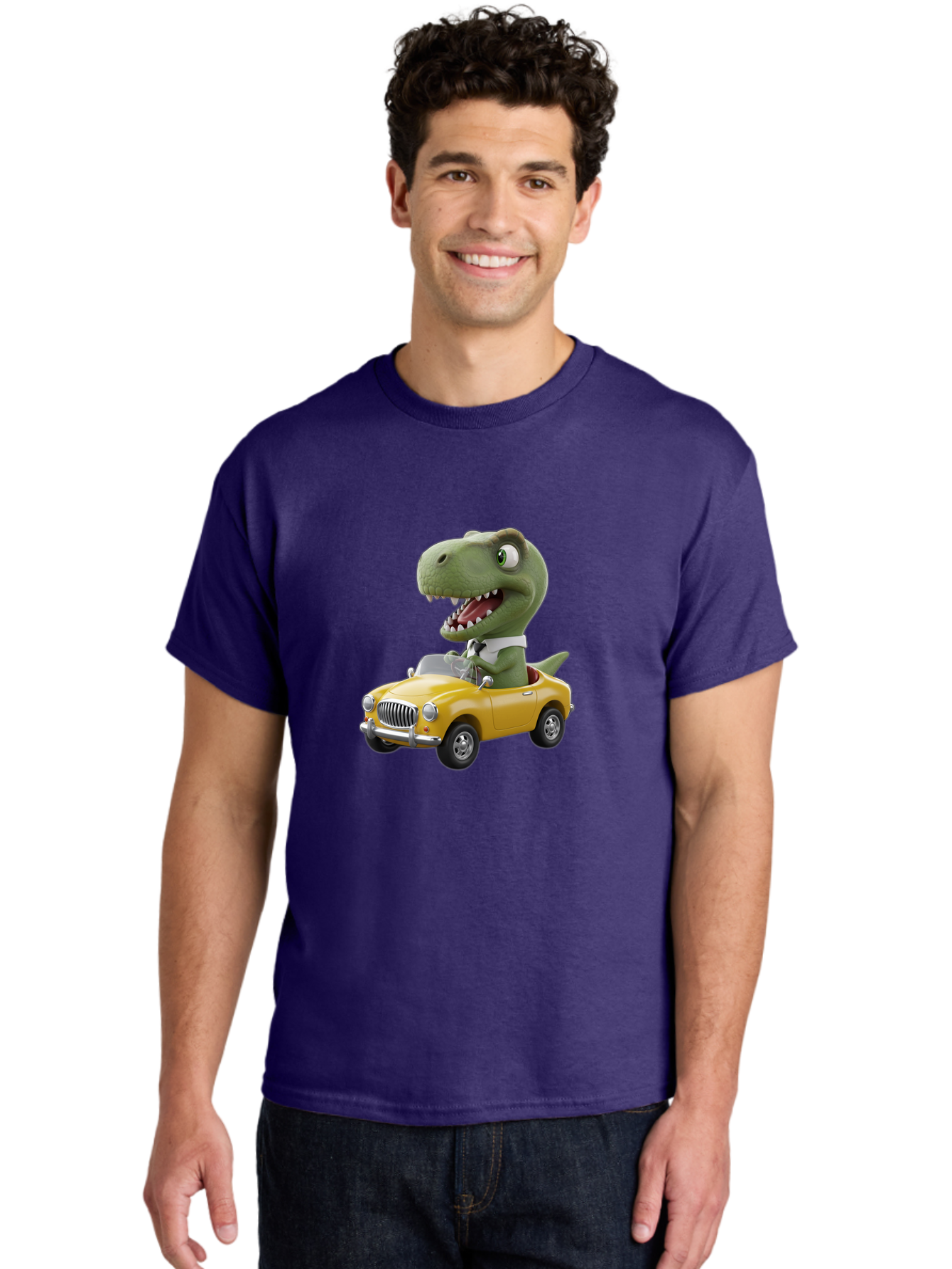Dino-Driving-Convertible Men'S Graphic Tee, 100% Cotton, Comfortable Casual Summer Wear, Machine Washable, Vintage Camera, Old Camera, Antique Camera, Black Camera, Classic Photography, Photography Equipment, Nostalgic Device, Film Camera, Bah909