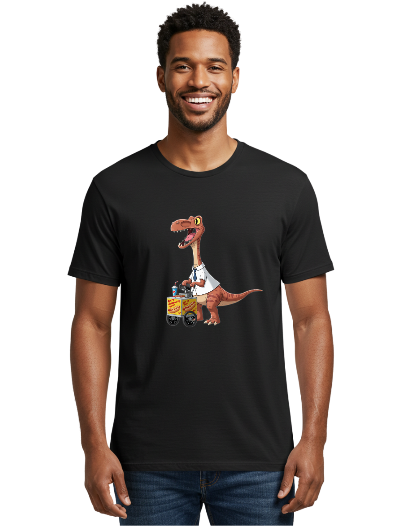 Dino-Hot-Dog-Cart Men'S Graphic Tee, 100% Cotton, Comfortable Casual Summer Wear, Machine Washable, Vintage Camera, Old Camera, Antique Camera, Black Camera, Classic Photography, Photography Equipment, Nostalgic Device, Film Camera, Camera Art Bah911