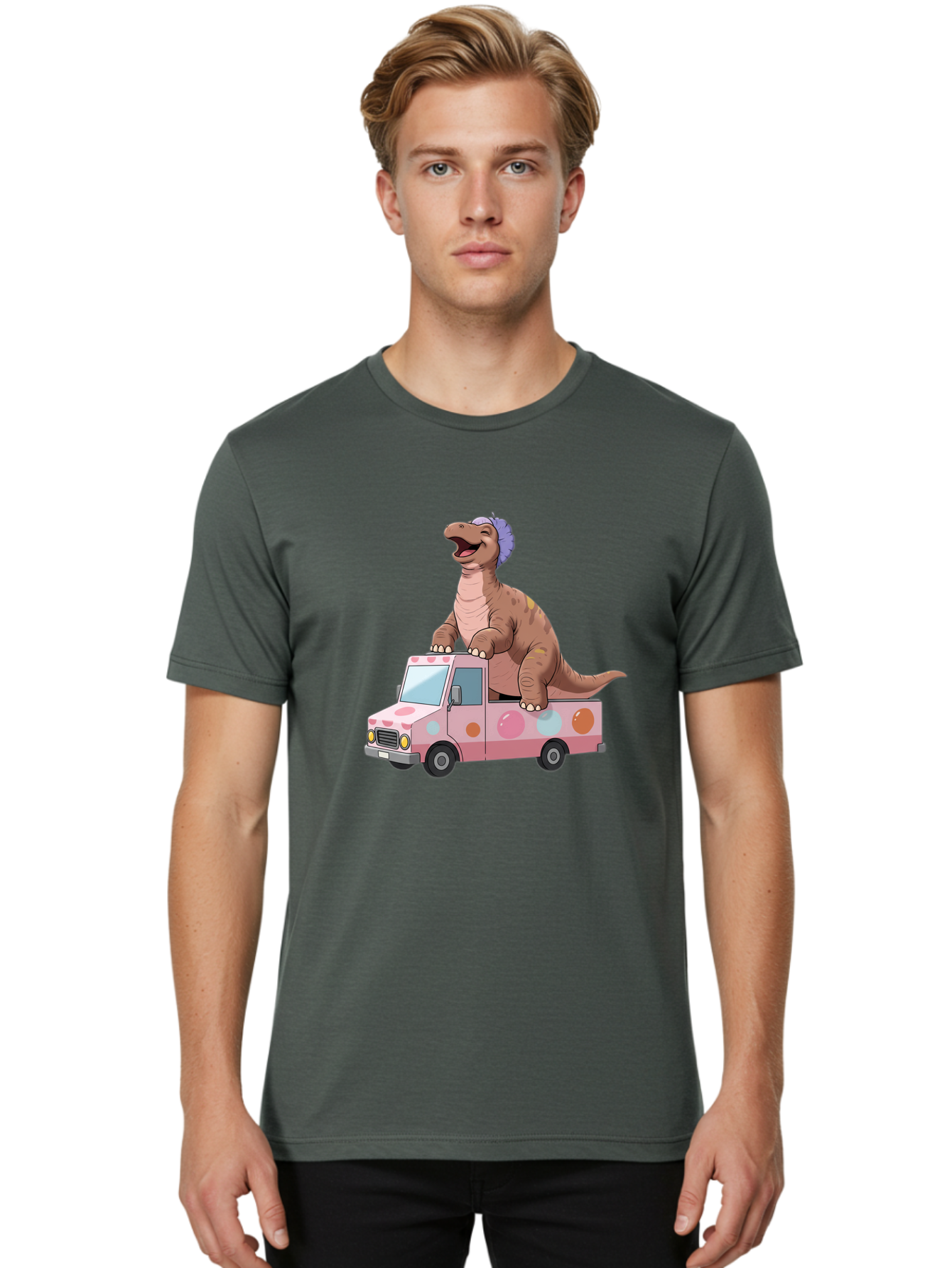 Dino-Ice-Cream-Truck Men'S Graphic Tee, 100% Cotton, Comfortable Casual Summer Wear, Machine Washable, Vintage Camera, Old Camera, Antique Camera, Black Camera, Classic Photography, Photography Equipment, Nostalgic Device, Film Camera, Bah912
