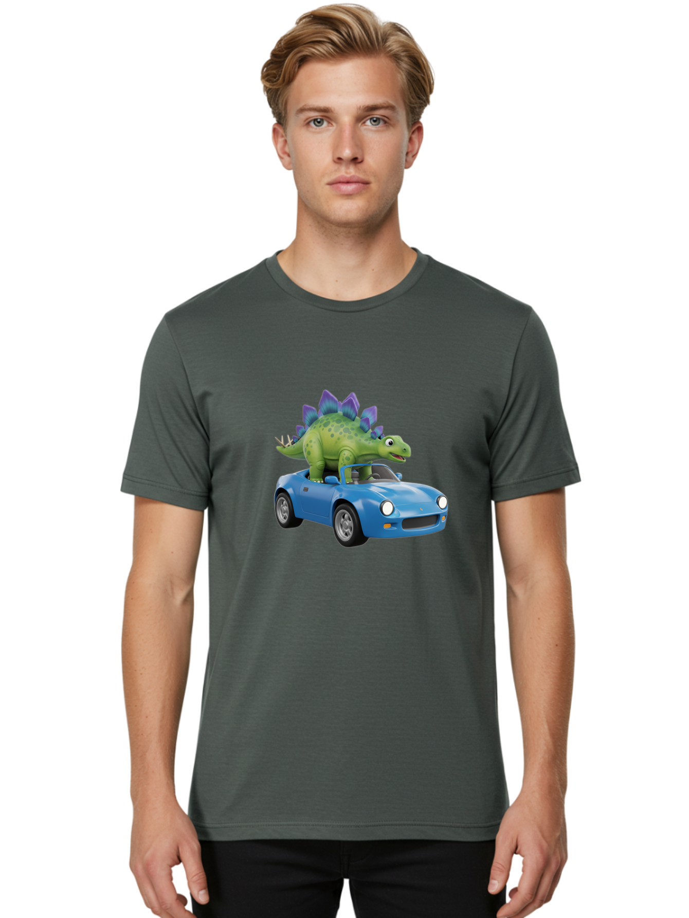 Dino-In-Blue-Car Men'S Graphic Tee, 100% Cotton, Comfortable Casual Summer Wear, Machine Washable, Vintage Camera, Old Camera, Antique Camera, Black Camera, Classic Photography, Photography Equipment, Nostalgic Device, Film Camera, Camera Art Bah914