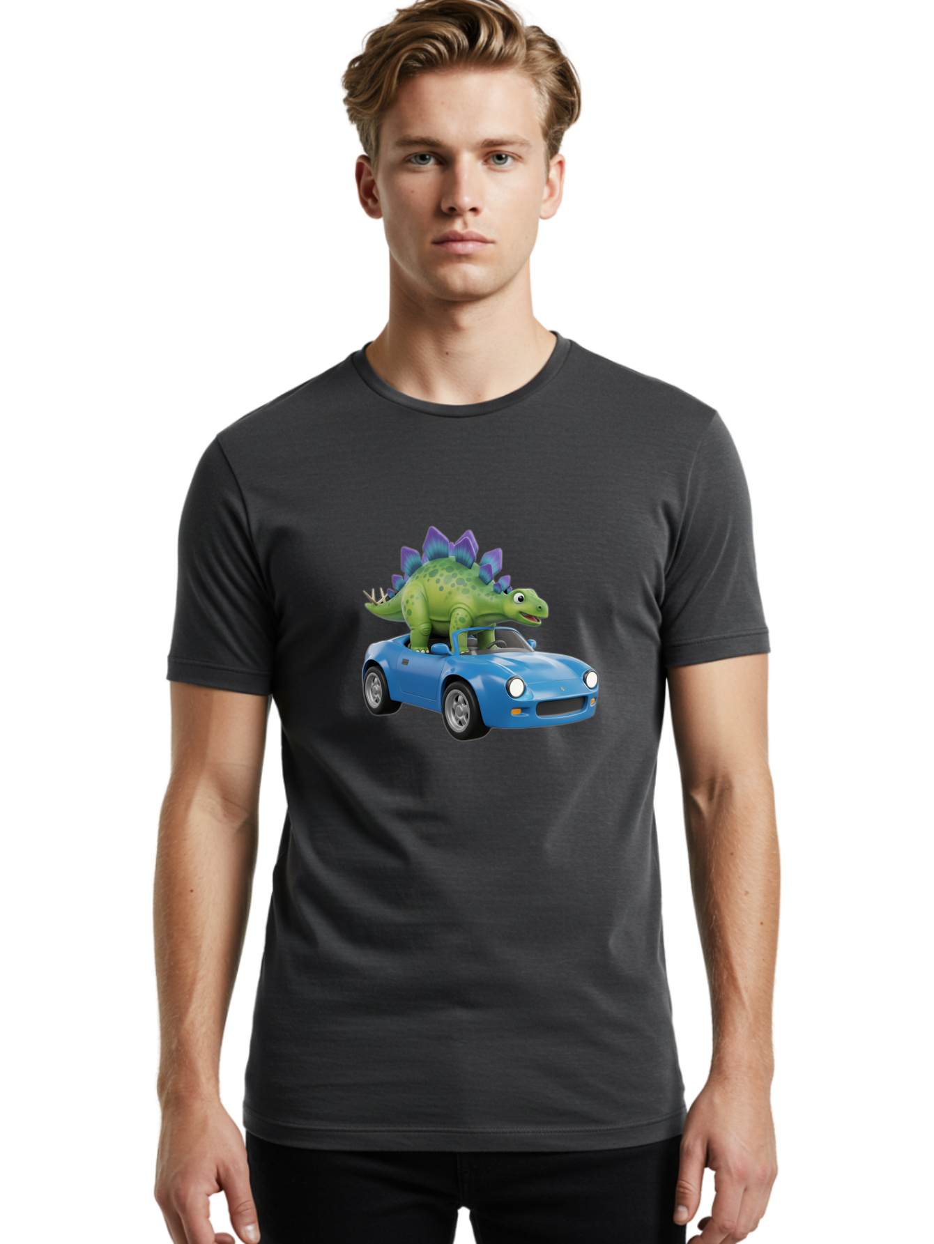 Dino-In-Blue-Car Men'S Graphic Tee, 100% Cotton, Comfortable Casual Summer Wear, Machine Washable, Vintage Camera, Old Camera, Antique Camera, Black Camera, Classic Photography, Photography Equipment, Nostalgic Device, Film Camera, Camera Art Bah914